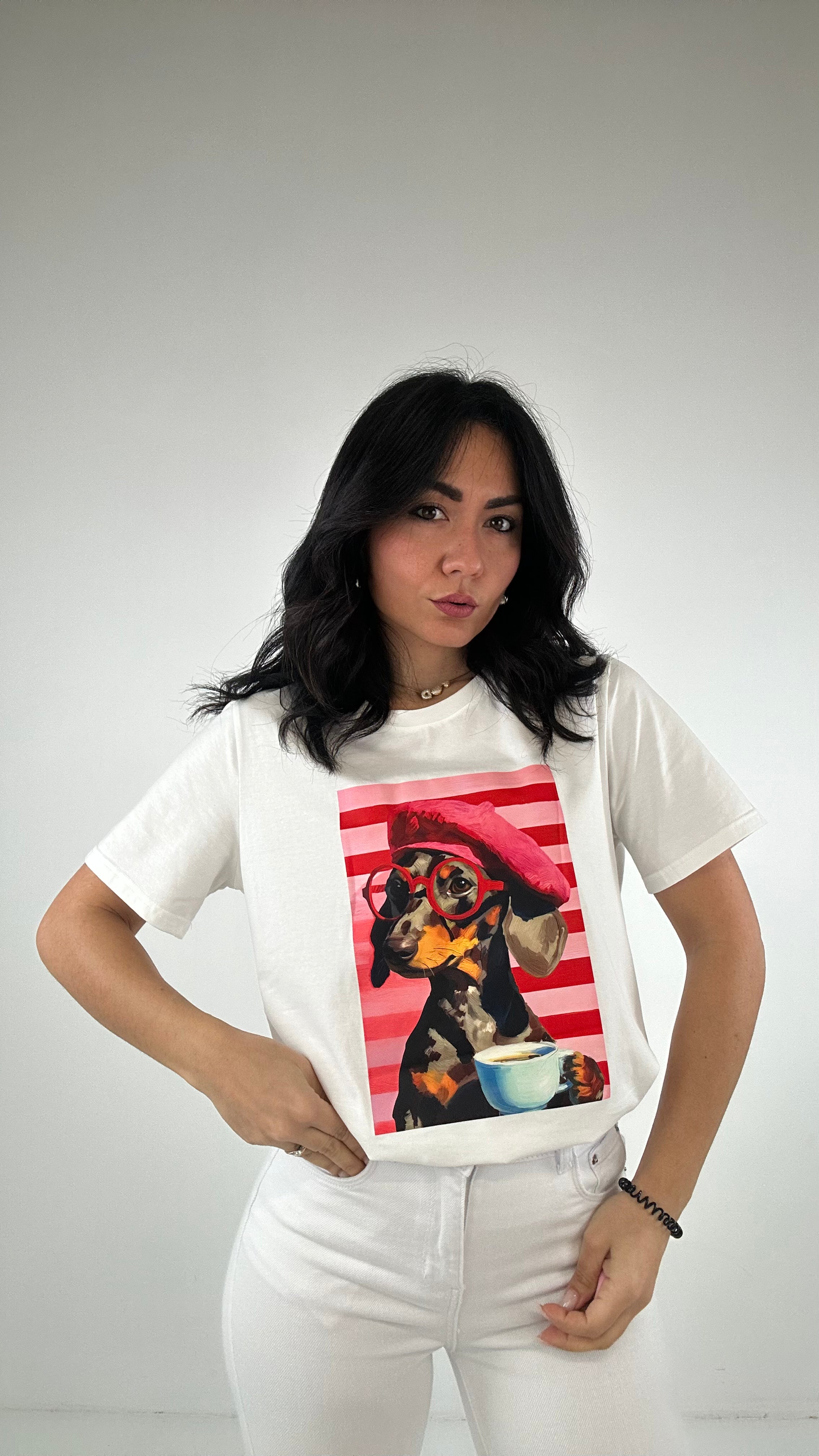 T-shirt CANE - BIANCO