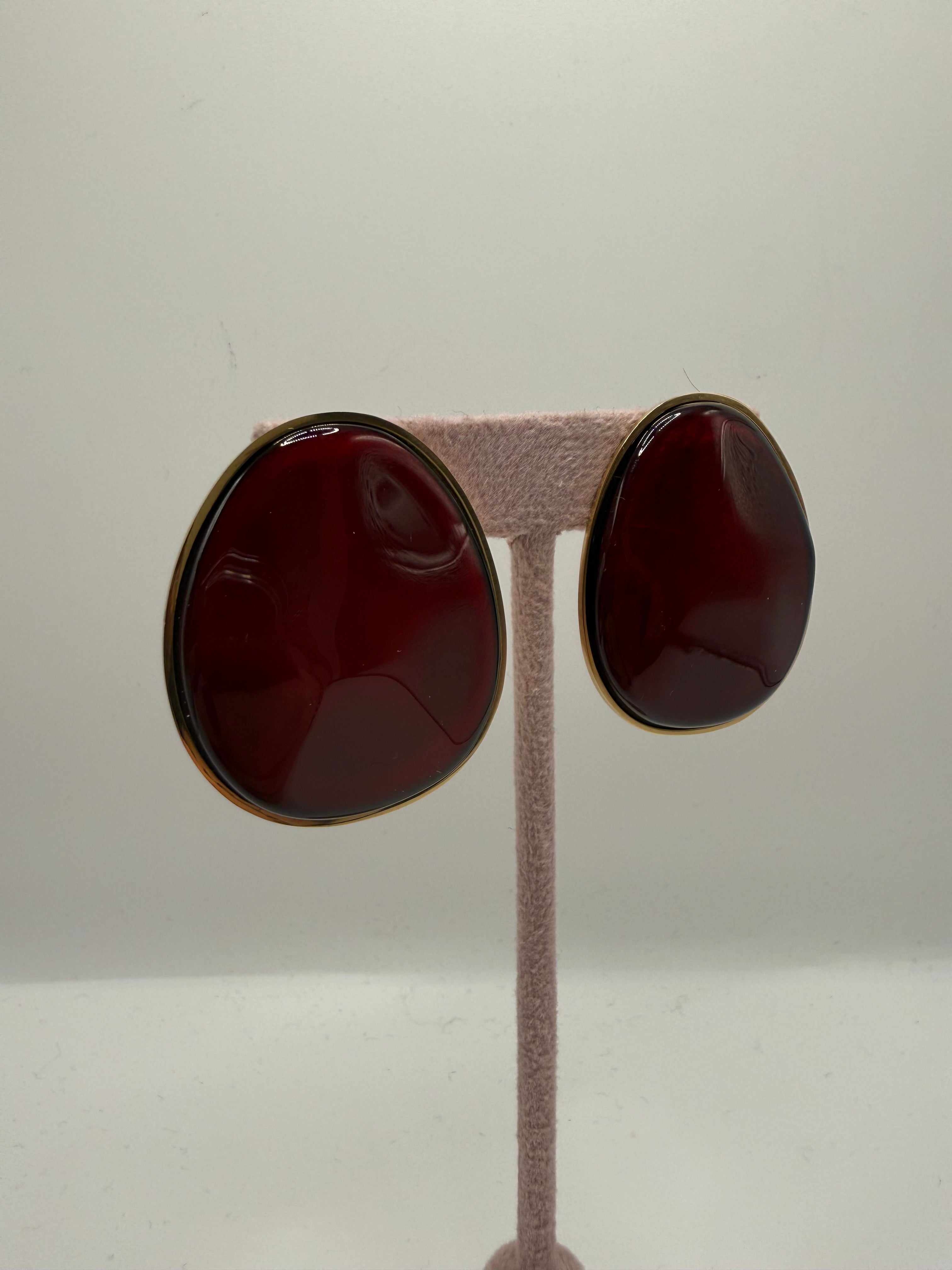 Orecchino BOTTONE MADREP - BORDEAUX