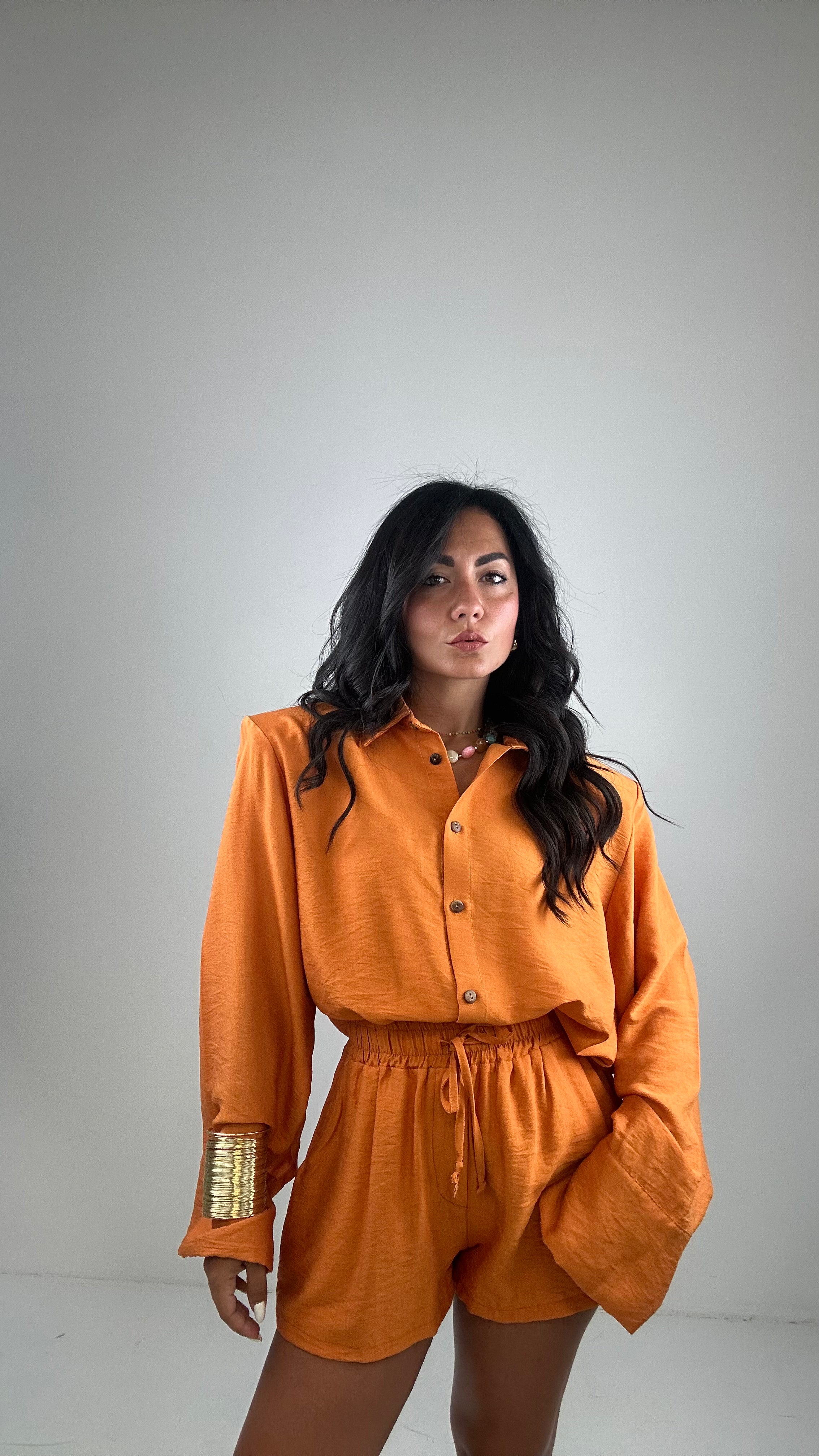Completo CAMICIA CON SPALLINA - ARANCIO