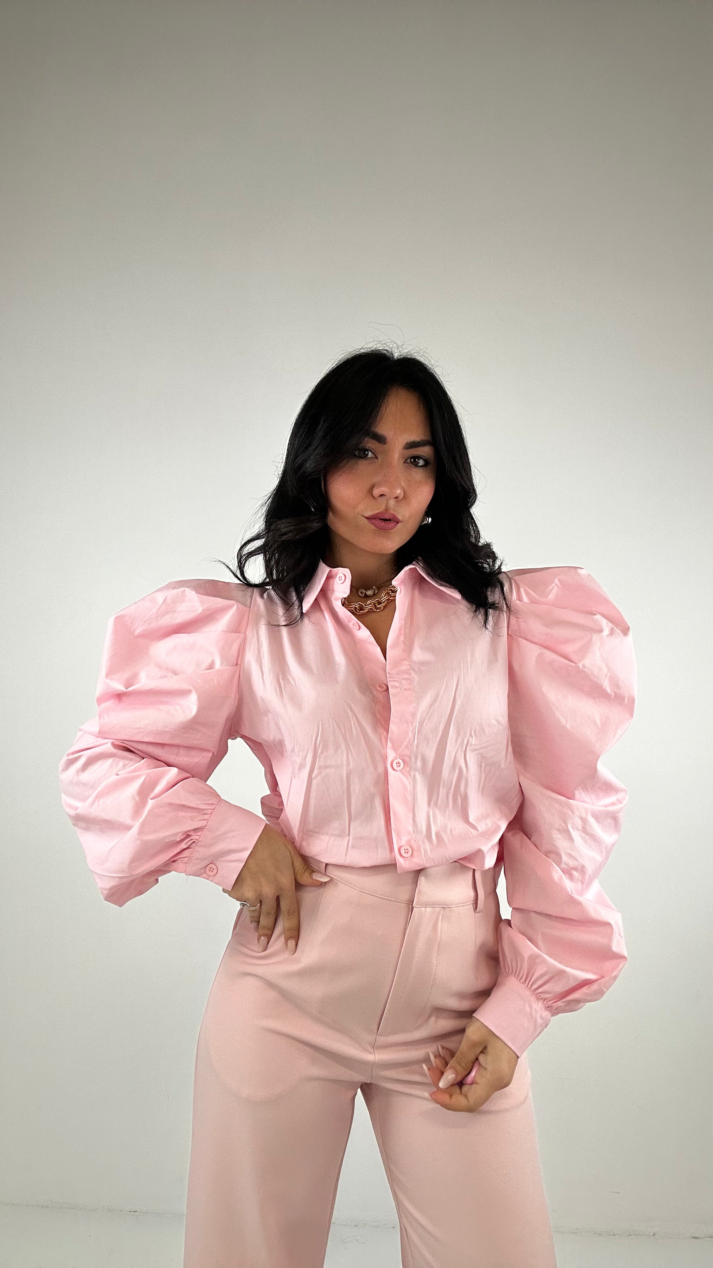 Camicia MANICA BALLON - ROSA