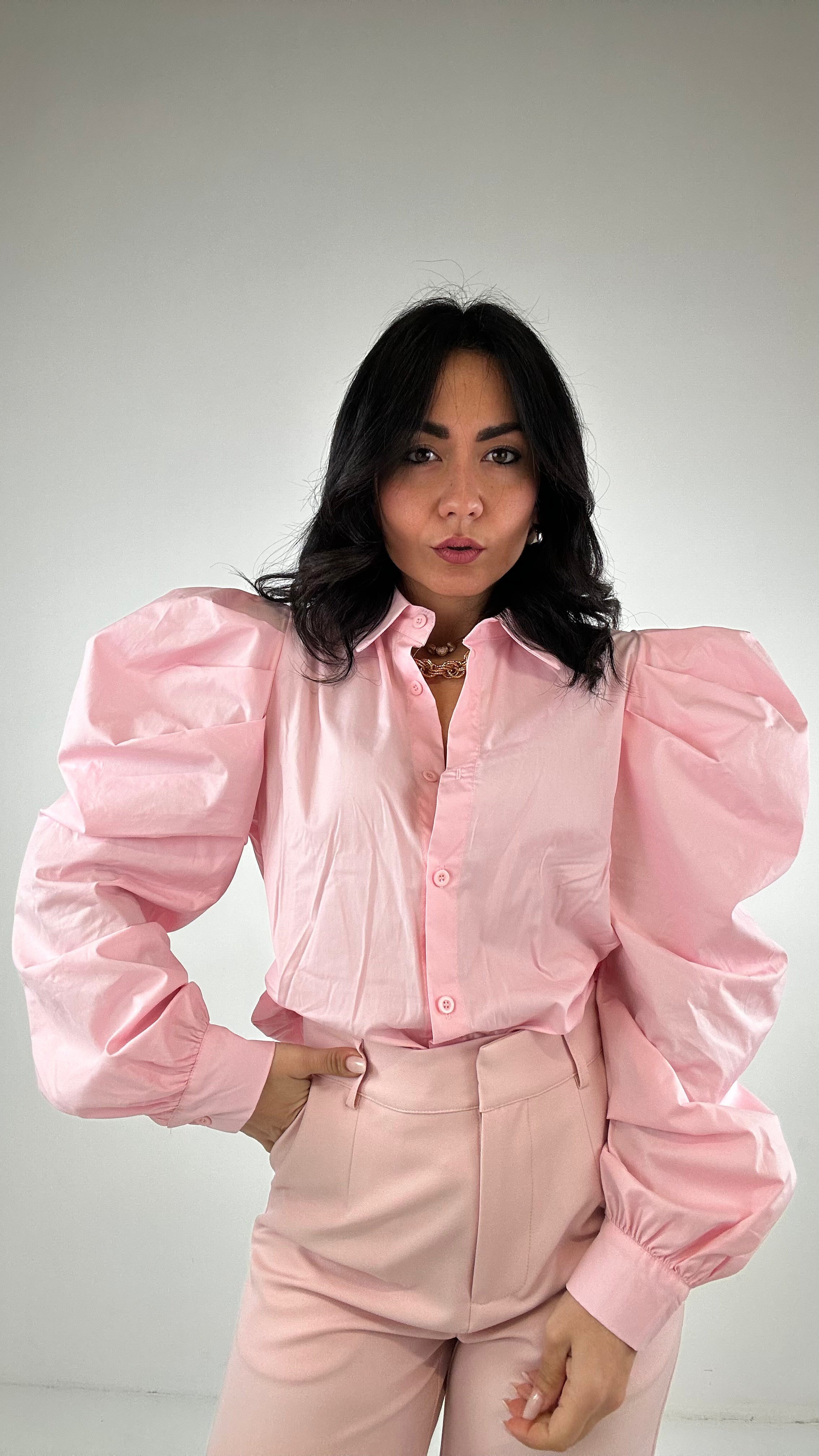 Camicia MANICA BALLON - ROSA