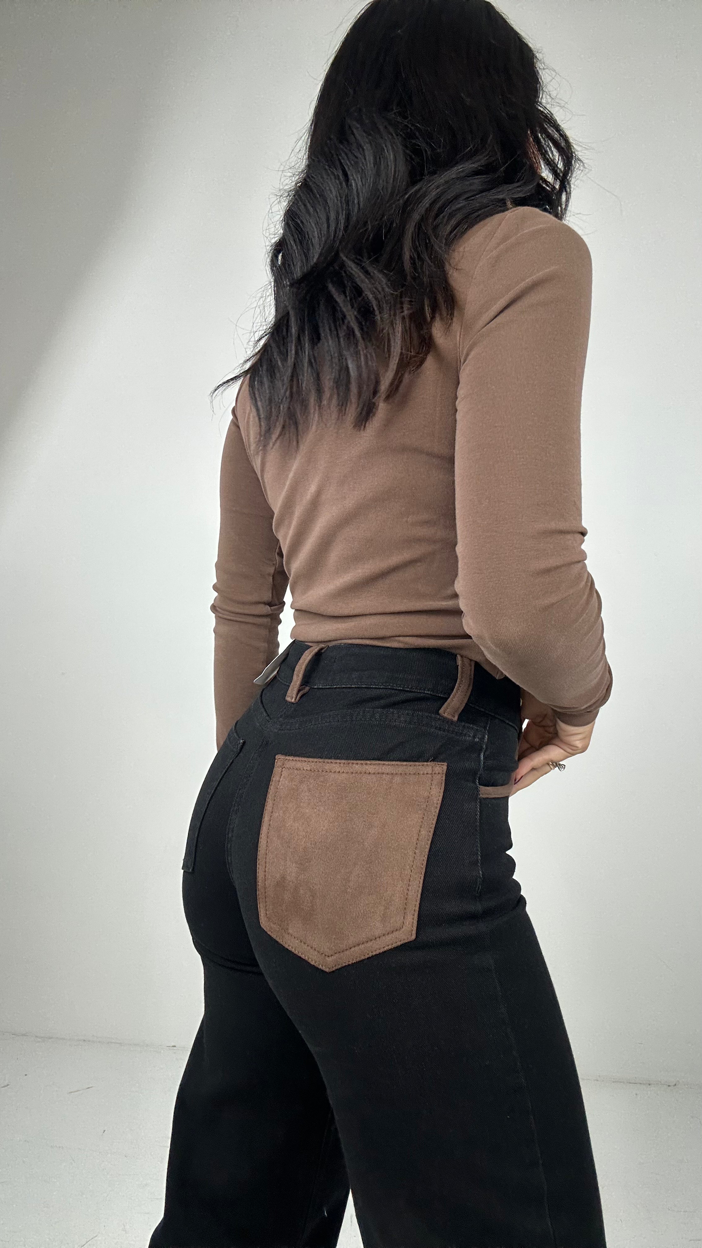 Jeans TASCA CAMOSCIO - NERO