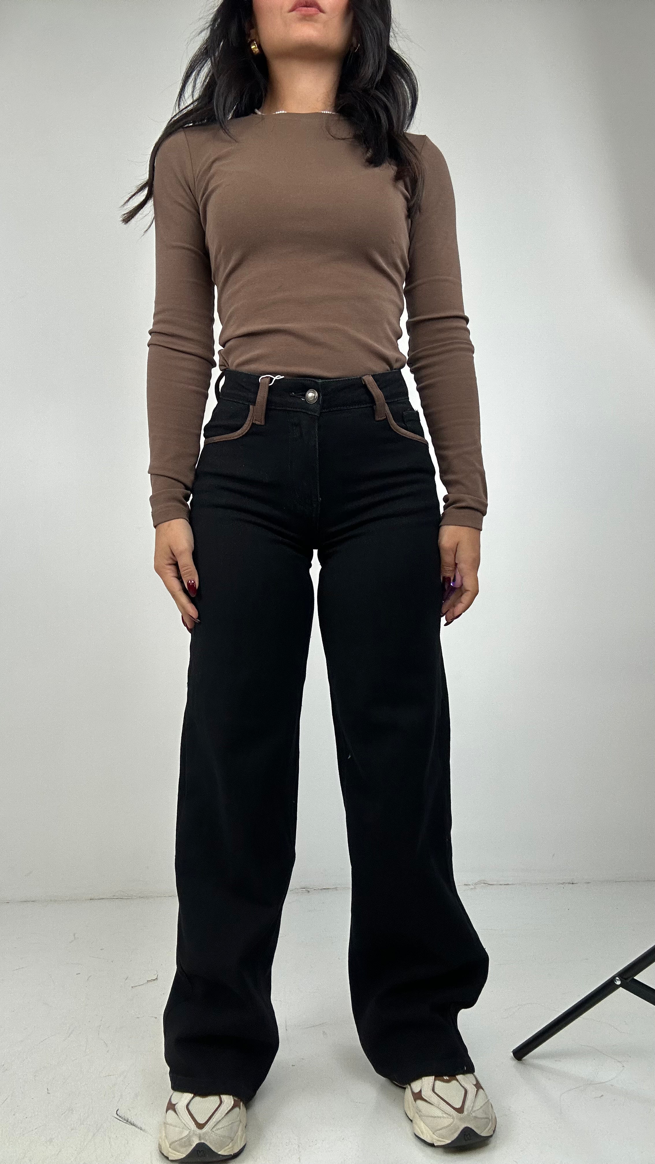 Jeans TASCA CAMOSCIO - NERO