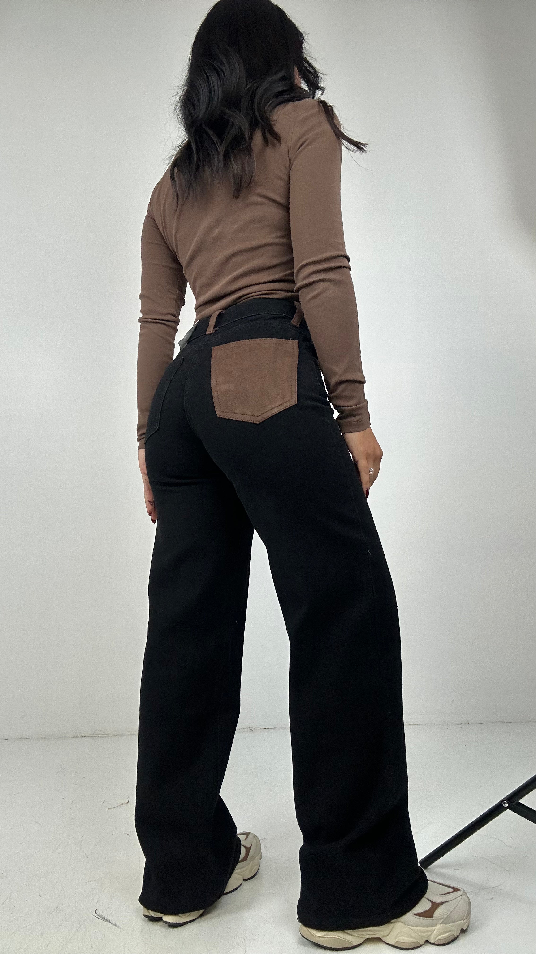 Jeans TASCA CAMOSCIO - NERO