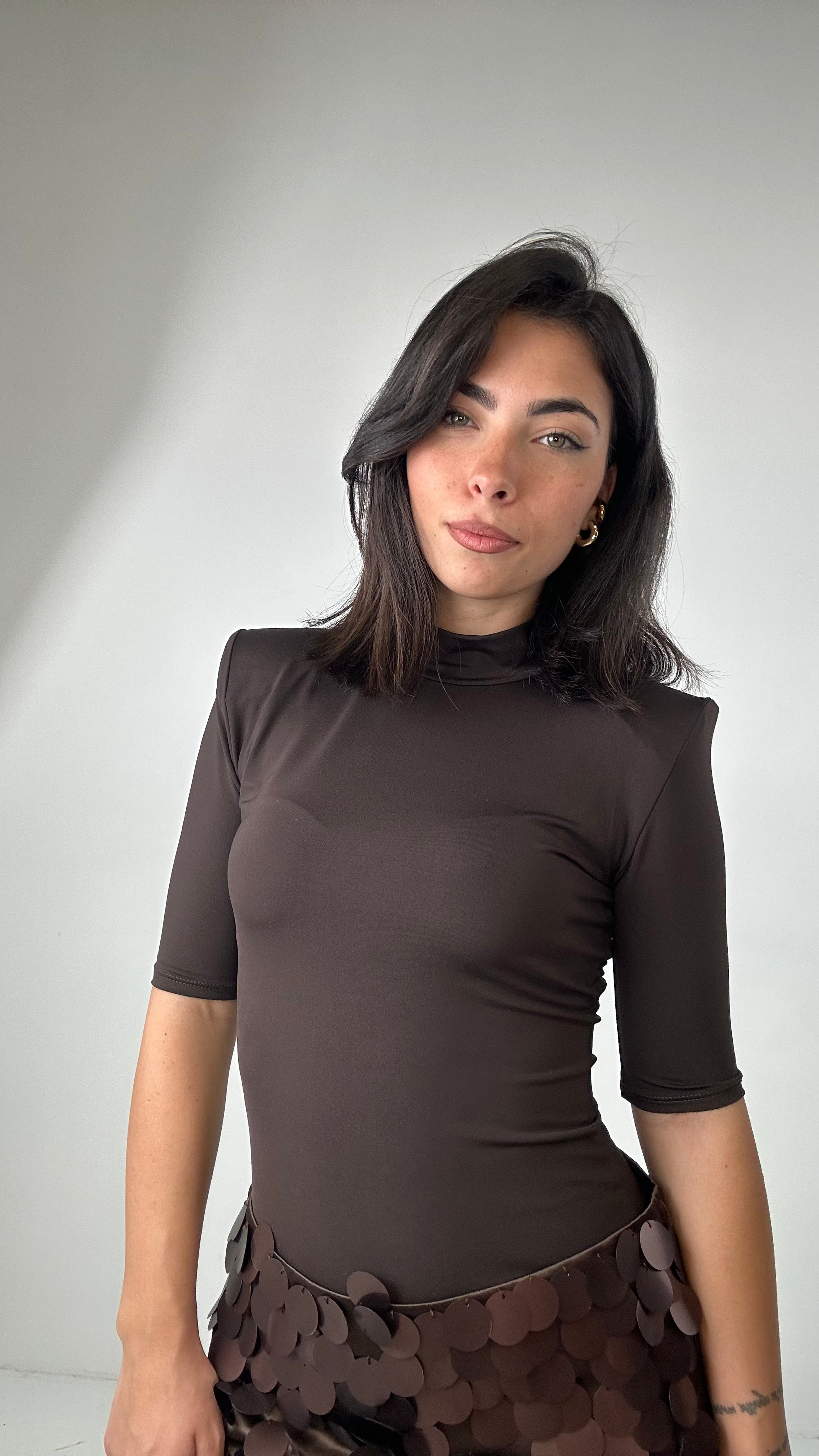 Maglia LUPETTO SPALLINA - MARRONE