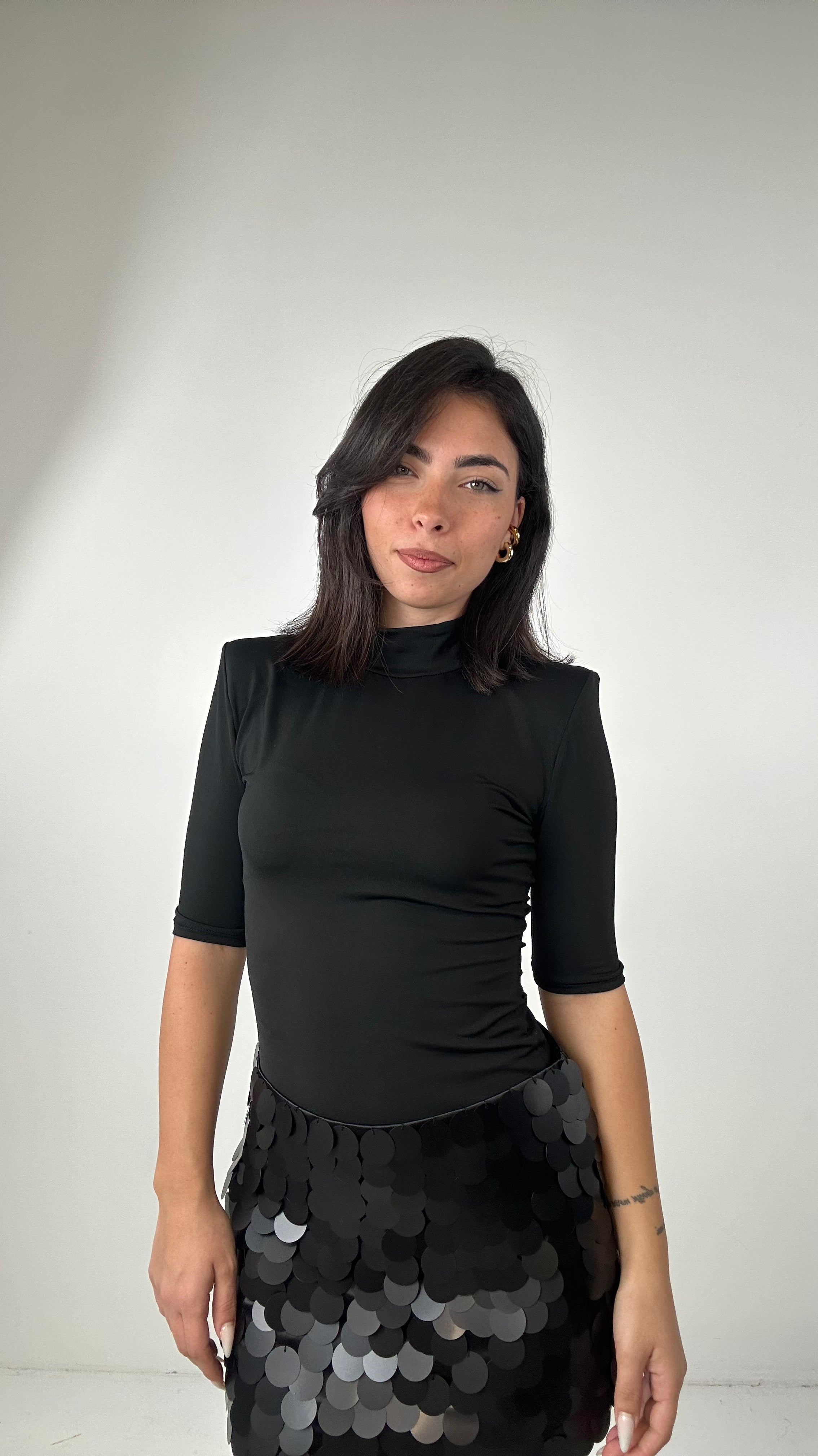 Maglia LUPETTO SPALLINA - NERO