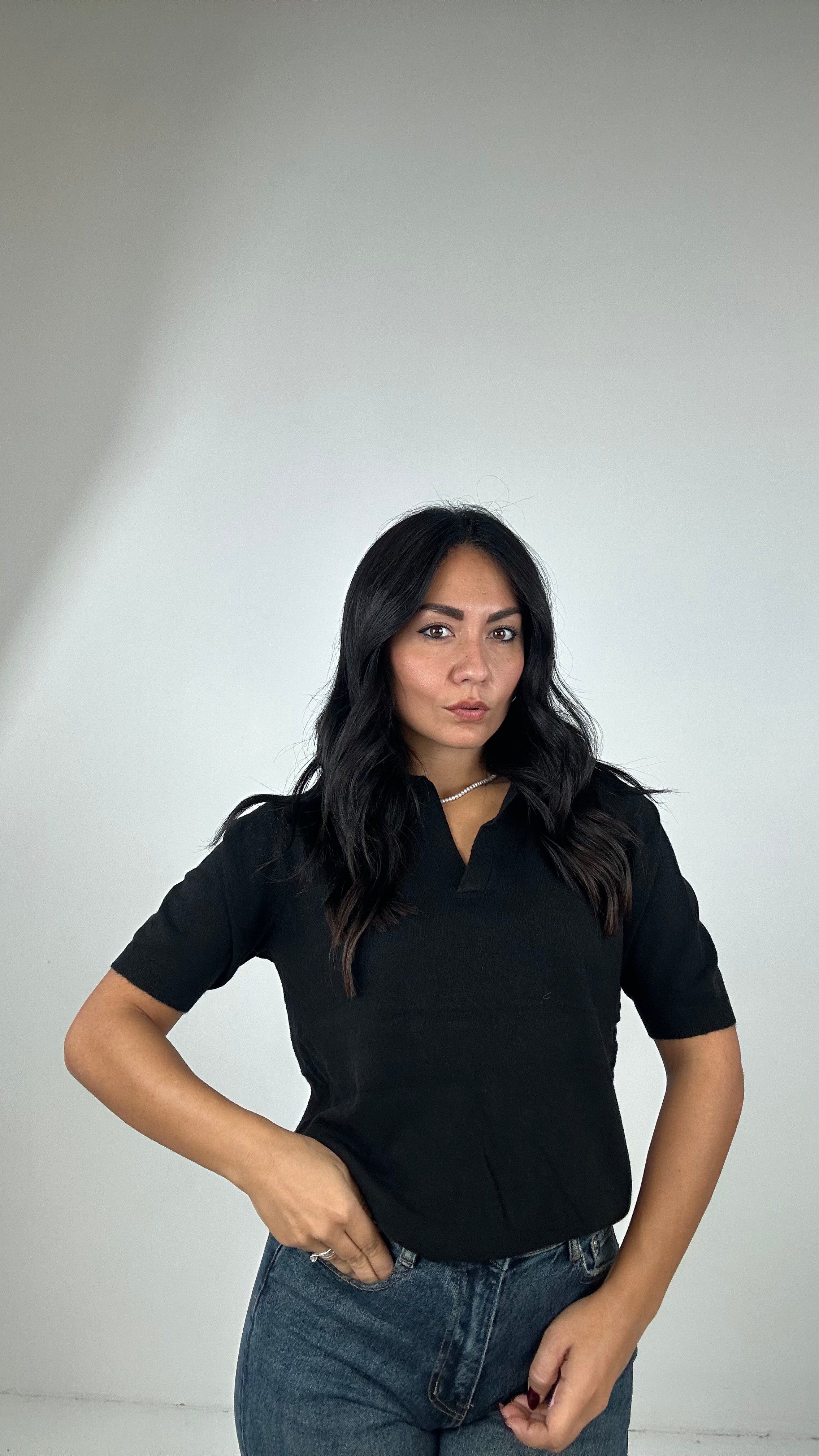 Polo MEZZA BASIC - NERO