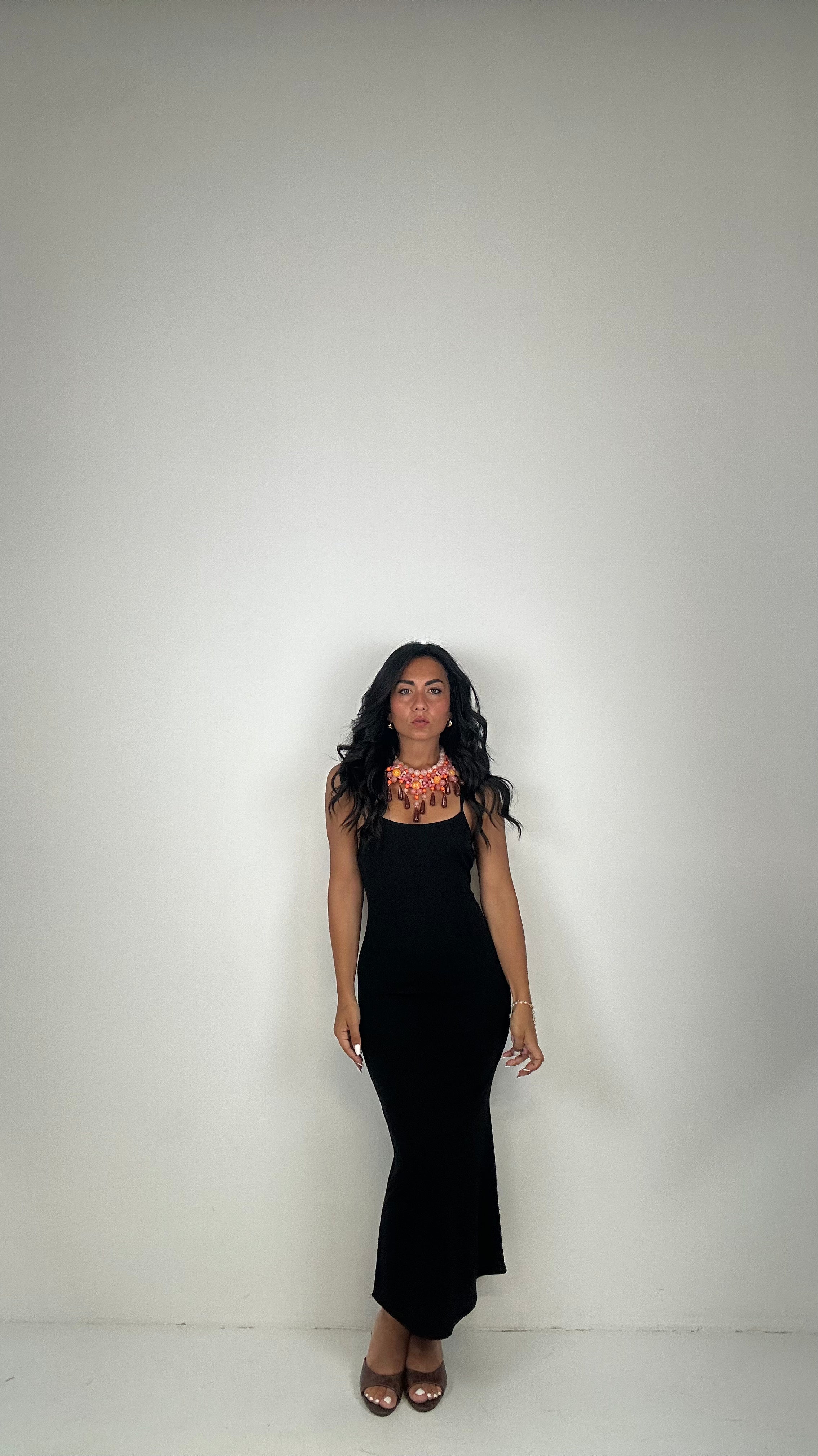 Vestito COSTINE INTRECCIO SUL RETRO - NERO