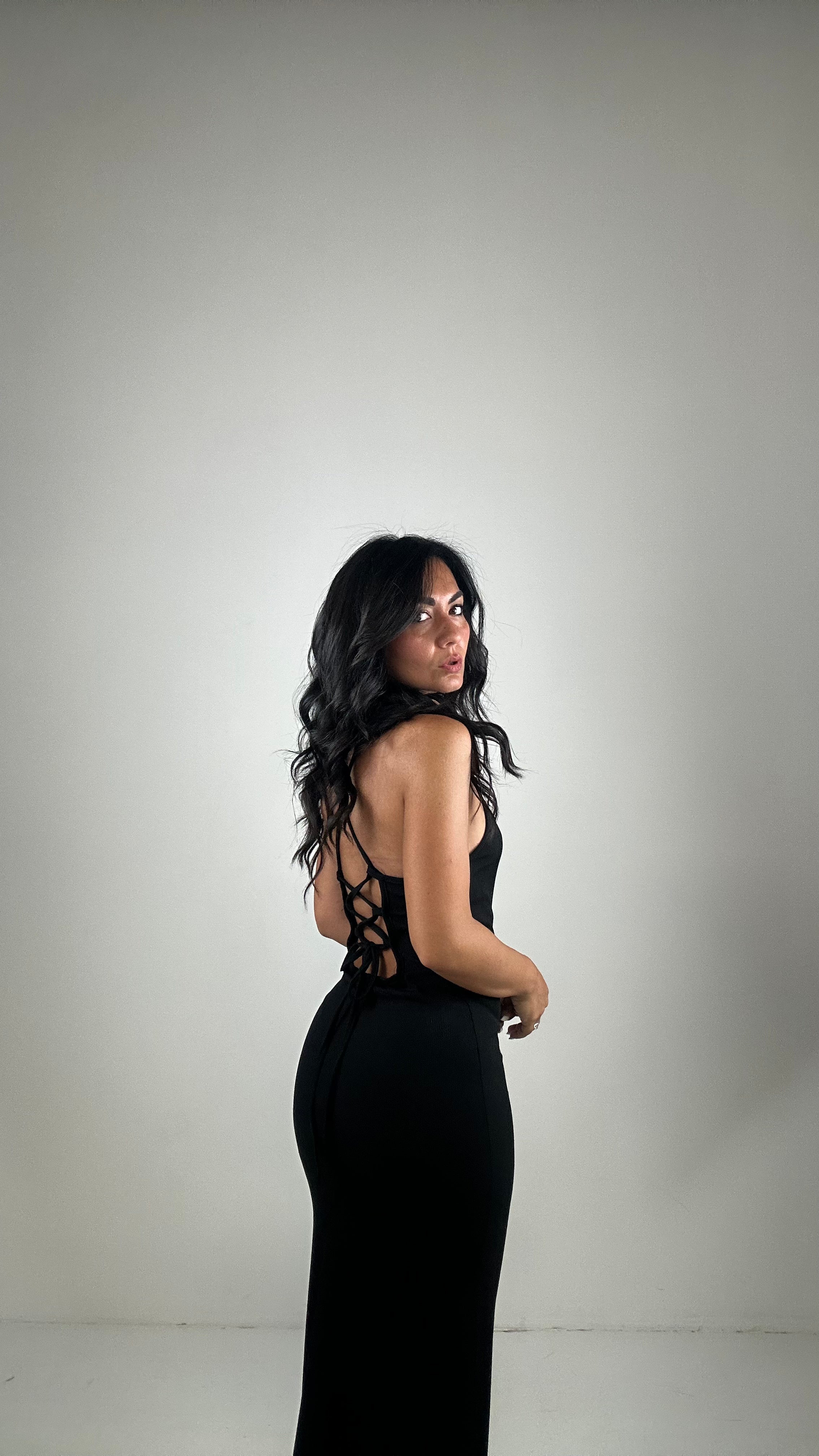 Vestito COSTINE INTRECCIO SUL RETRO - NERO