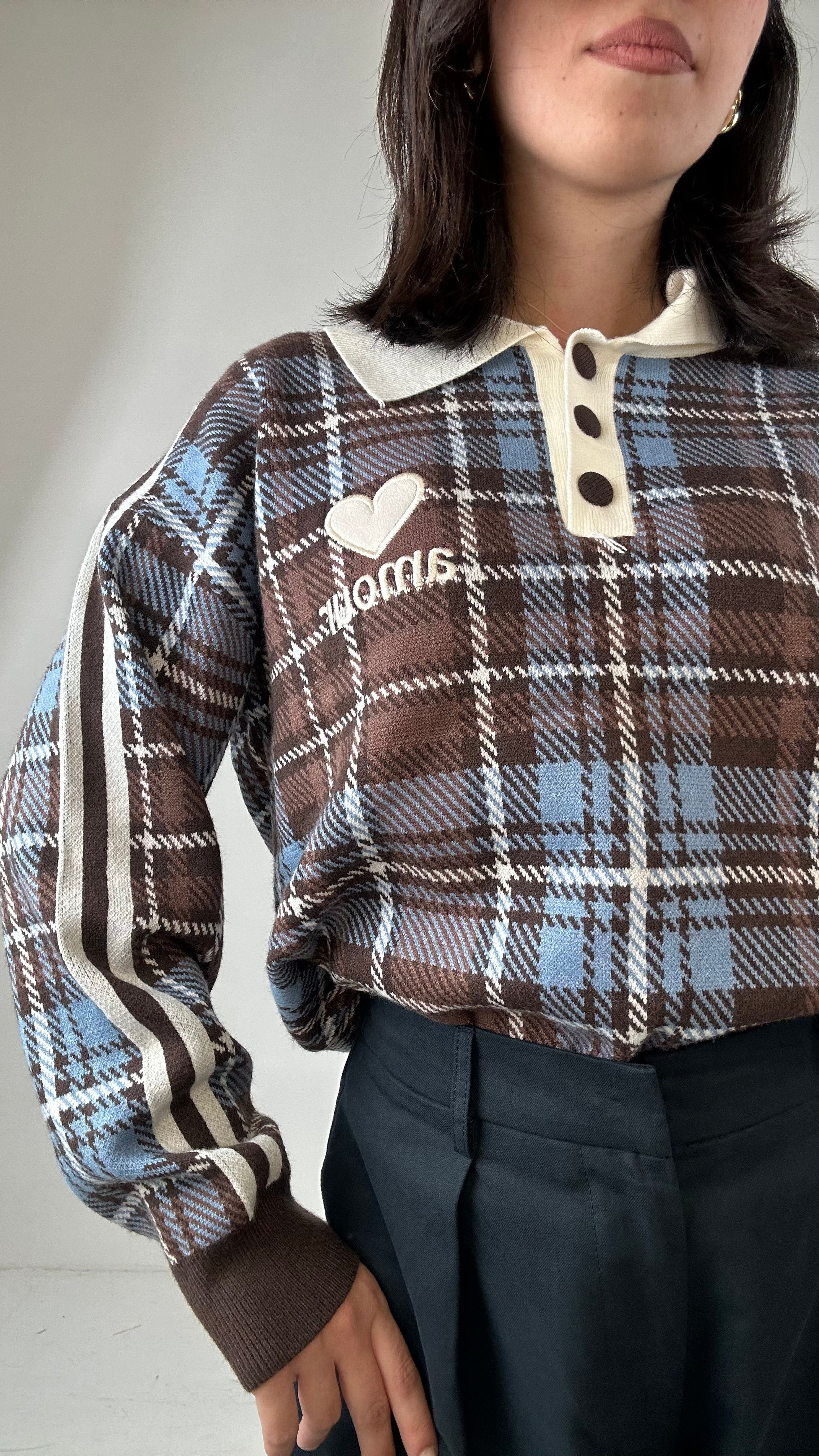Polo AMOUR QUADRI - MARRONE