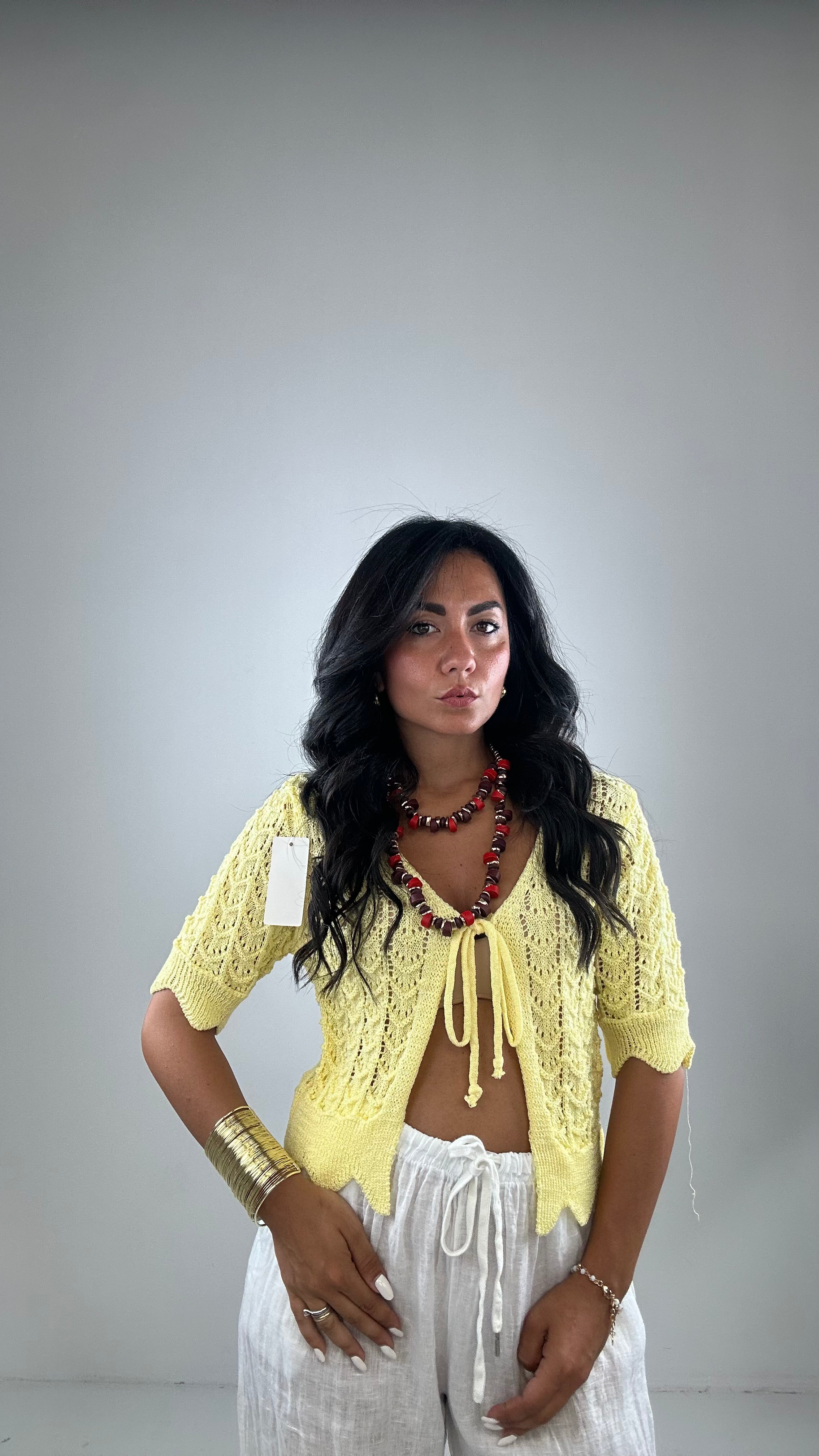 Cardigan UNCINETTO - GIALLO