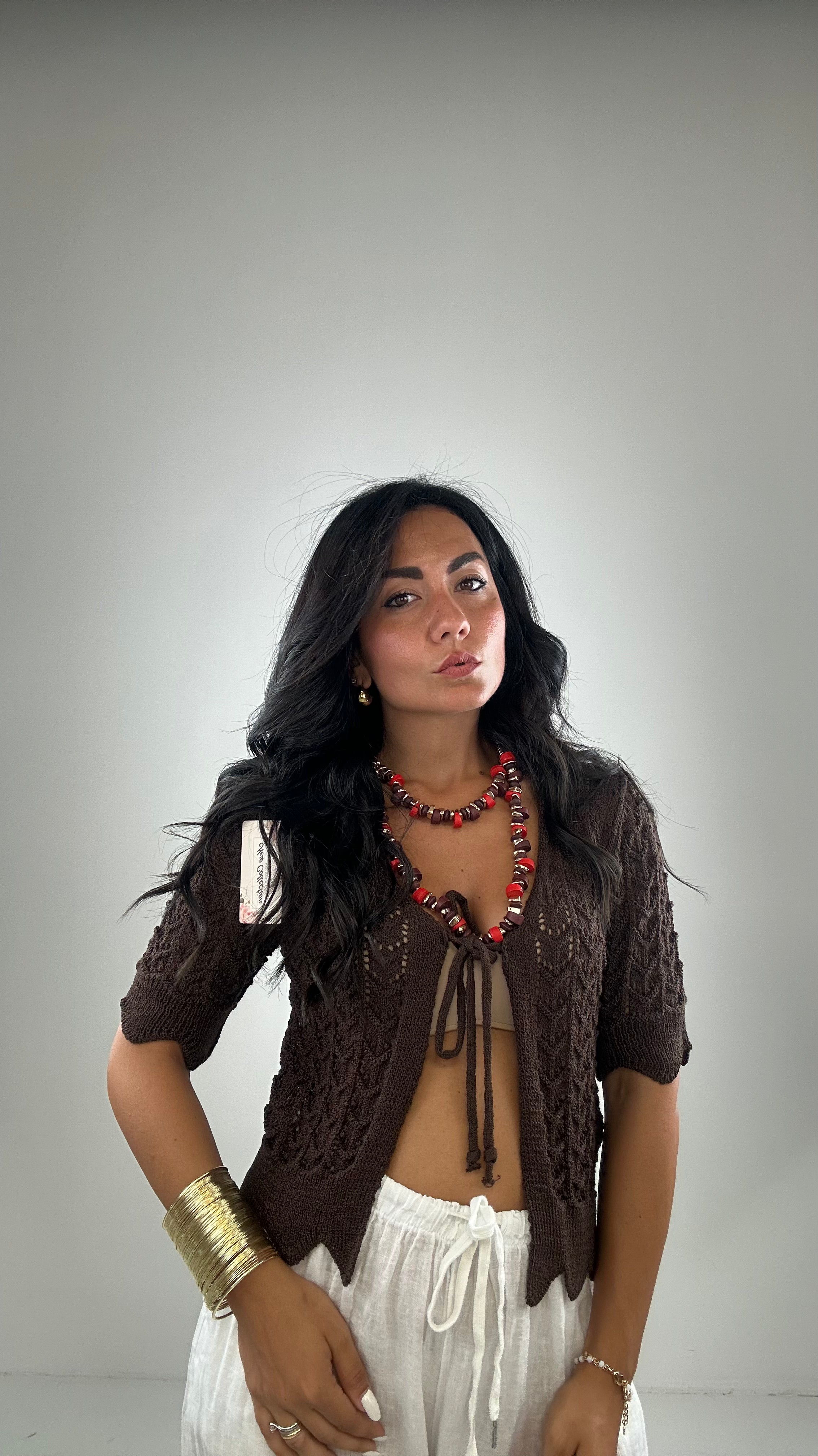 Cardigan UNCINETTO - MARRONE