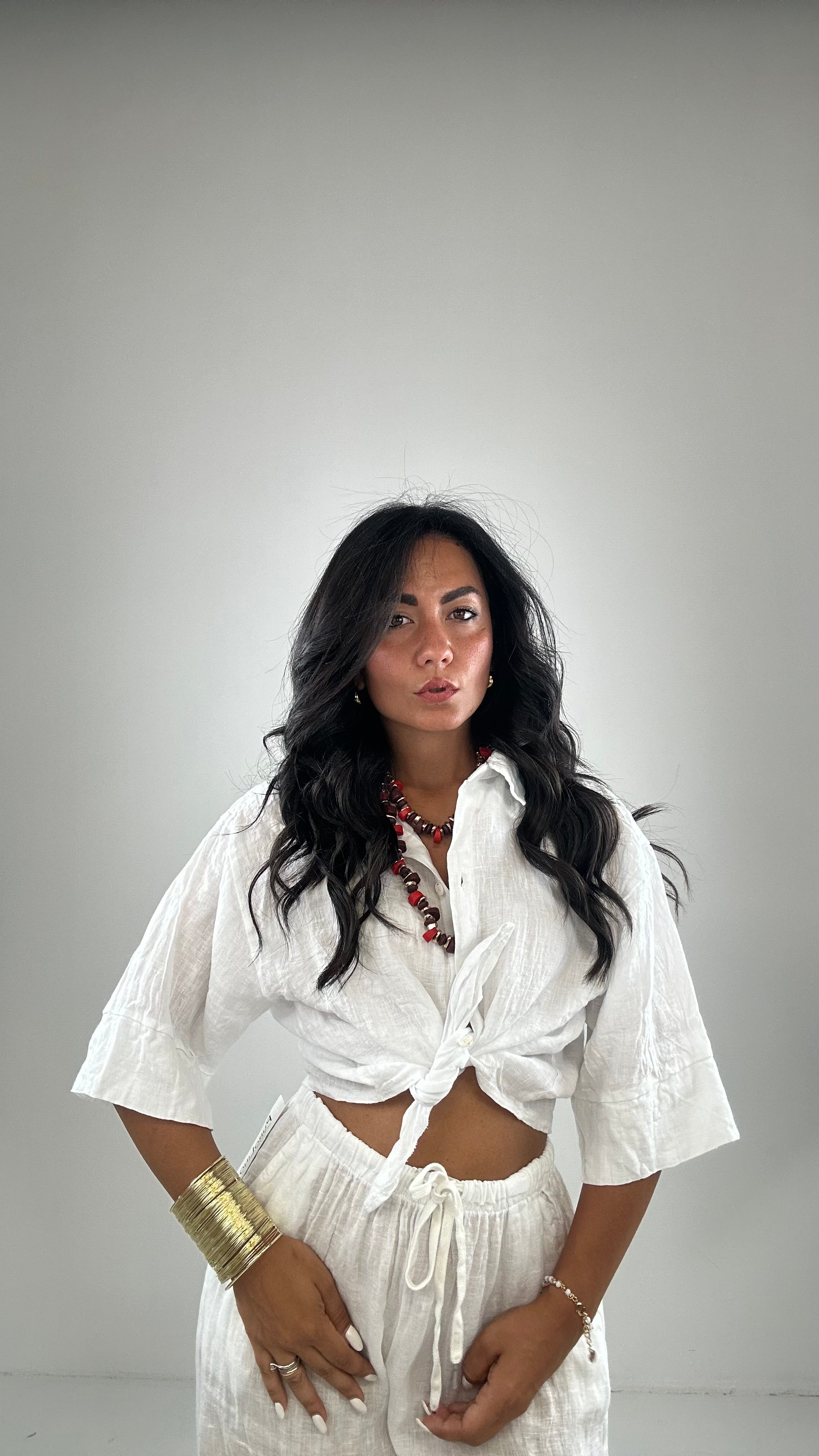Camicia 100% LINO - BIANCO