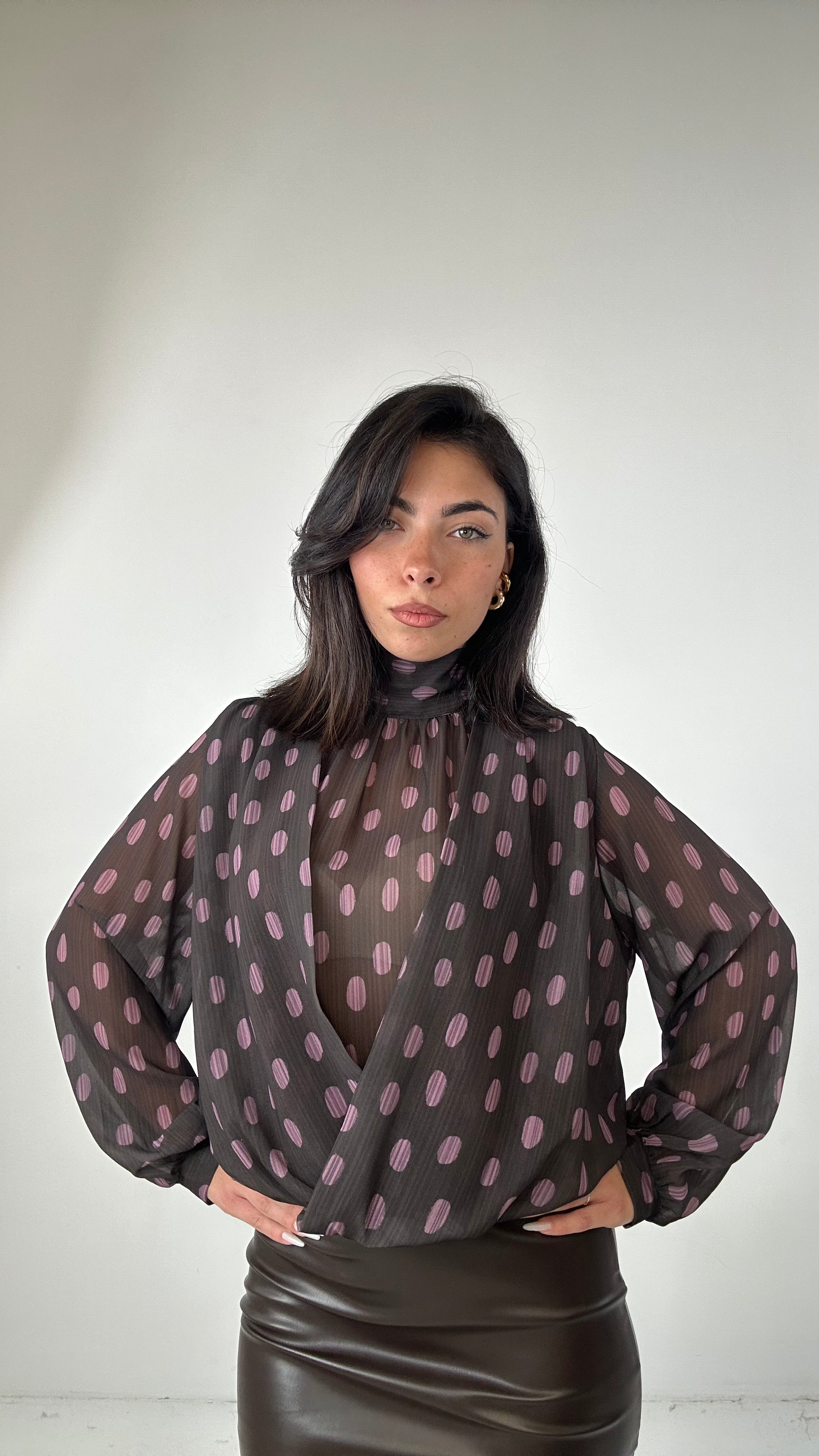Blusa CROP POIS - MARRONE