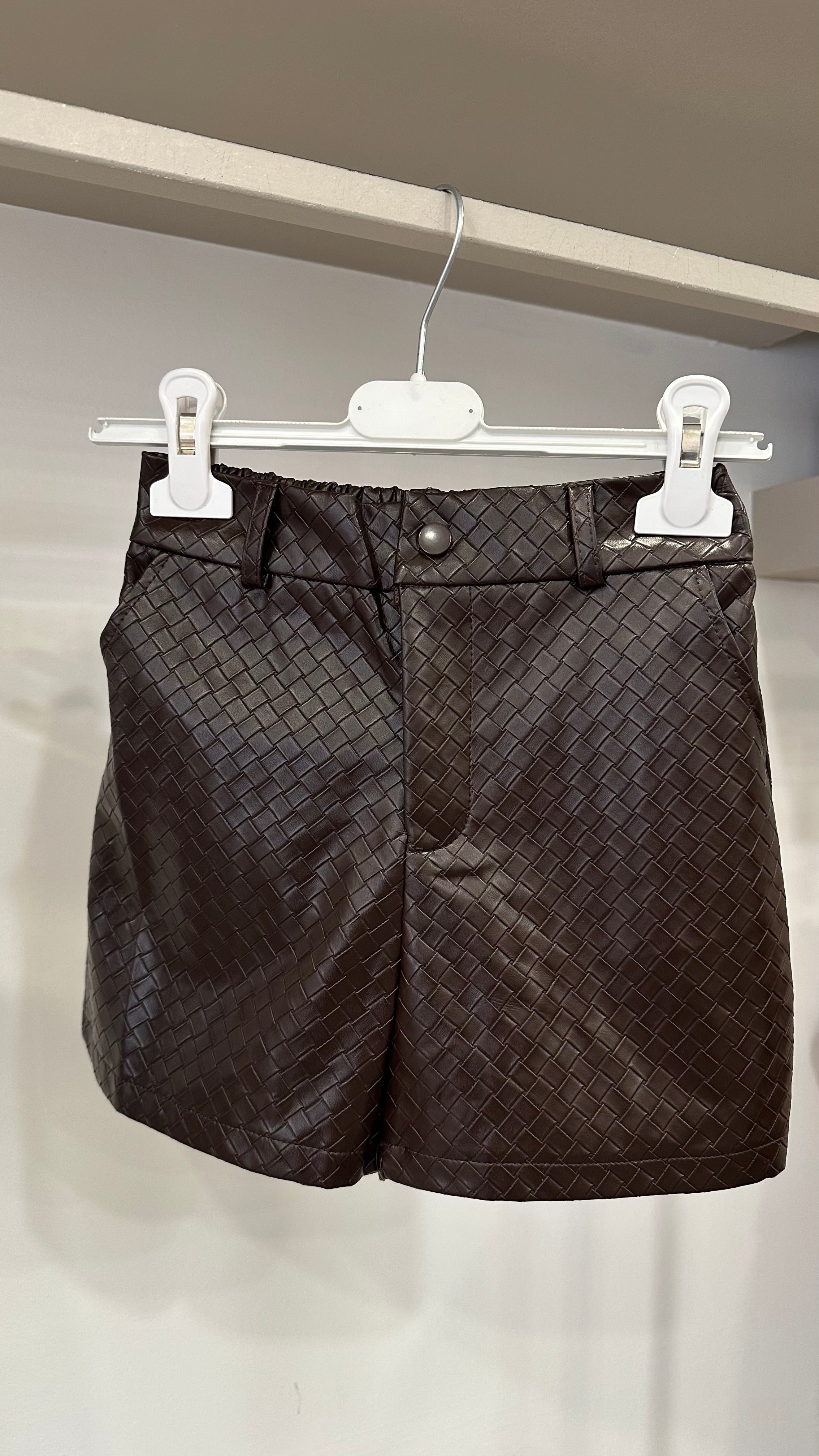 Short ECOPELLE INTRECCIO 4-14A - MARRONE