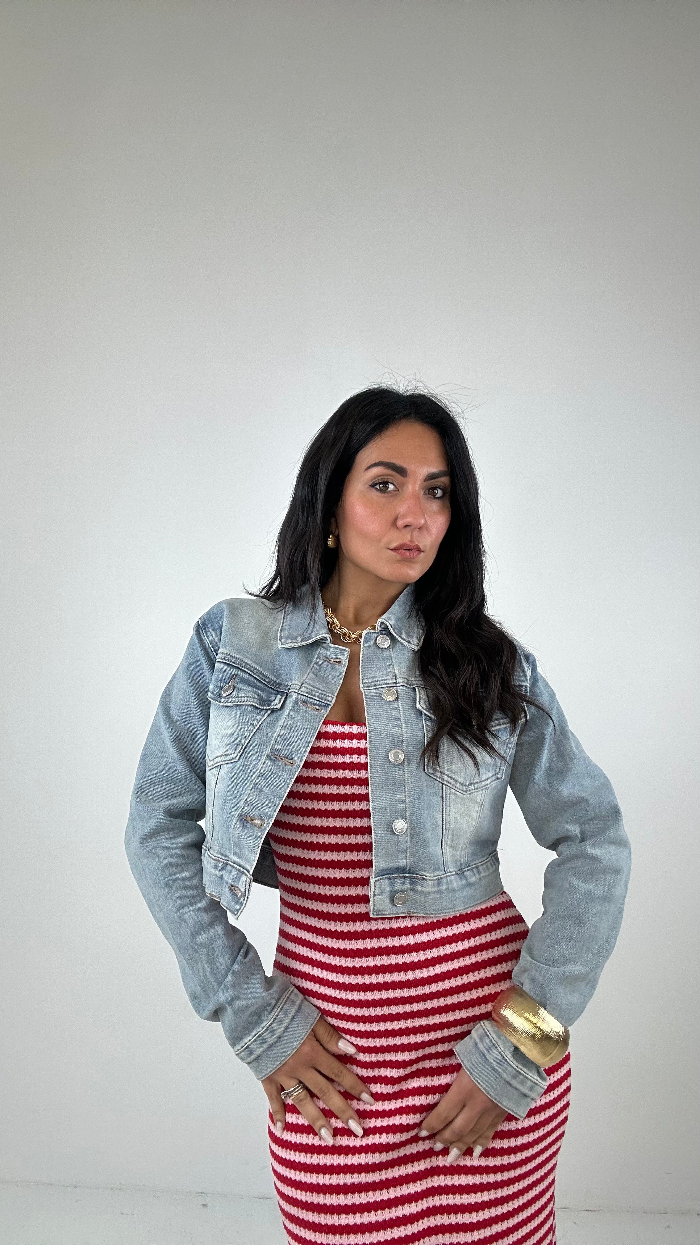 Giubbino CROP SFUMATO - JEANS
