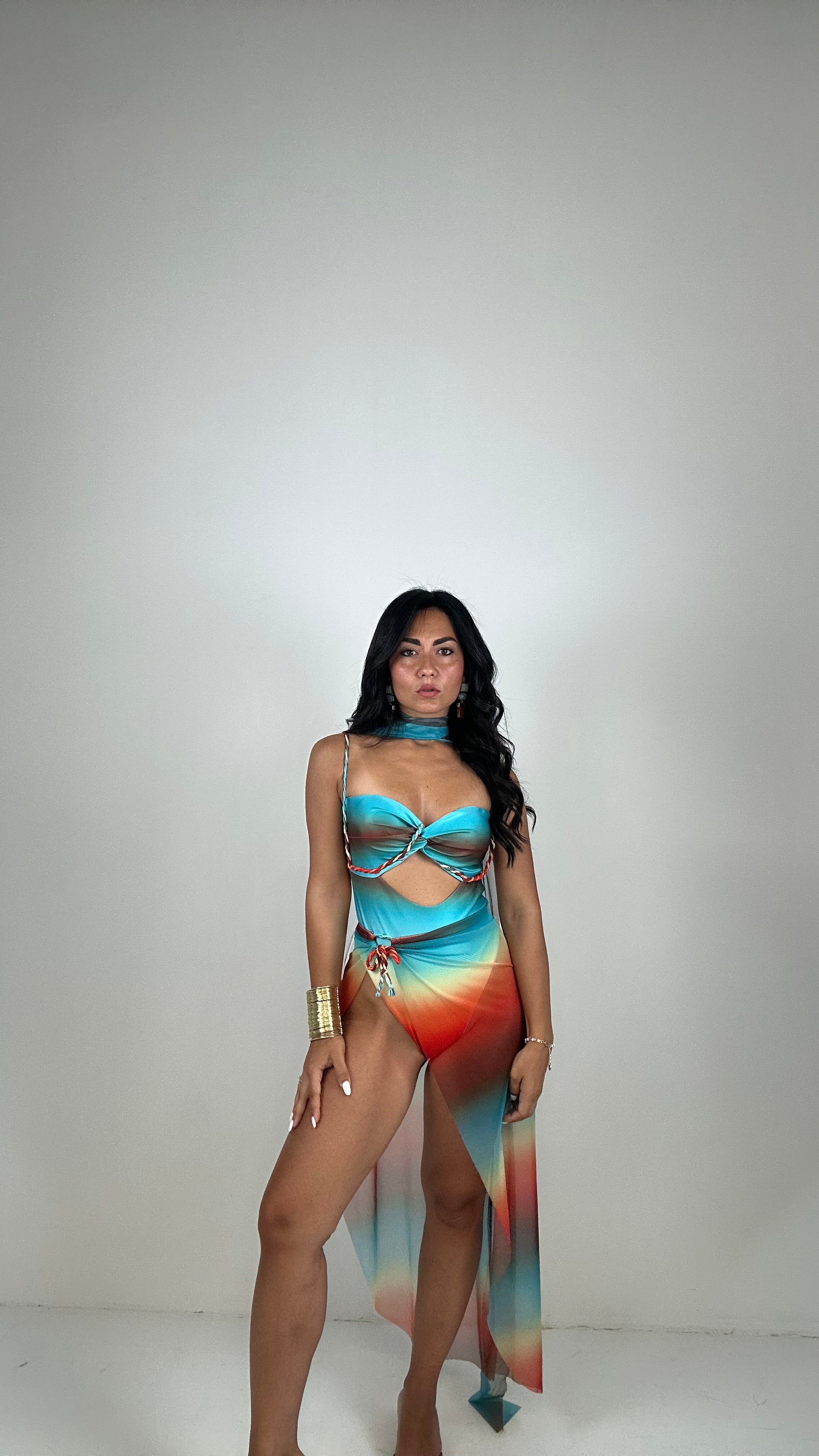 Monokini ARCOBALENO CON PAREO - TIFFANY
