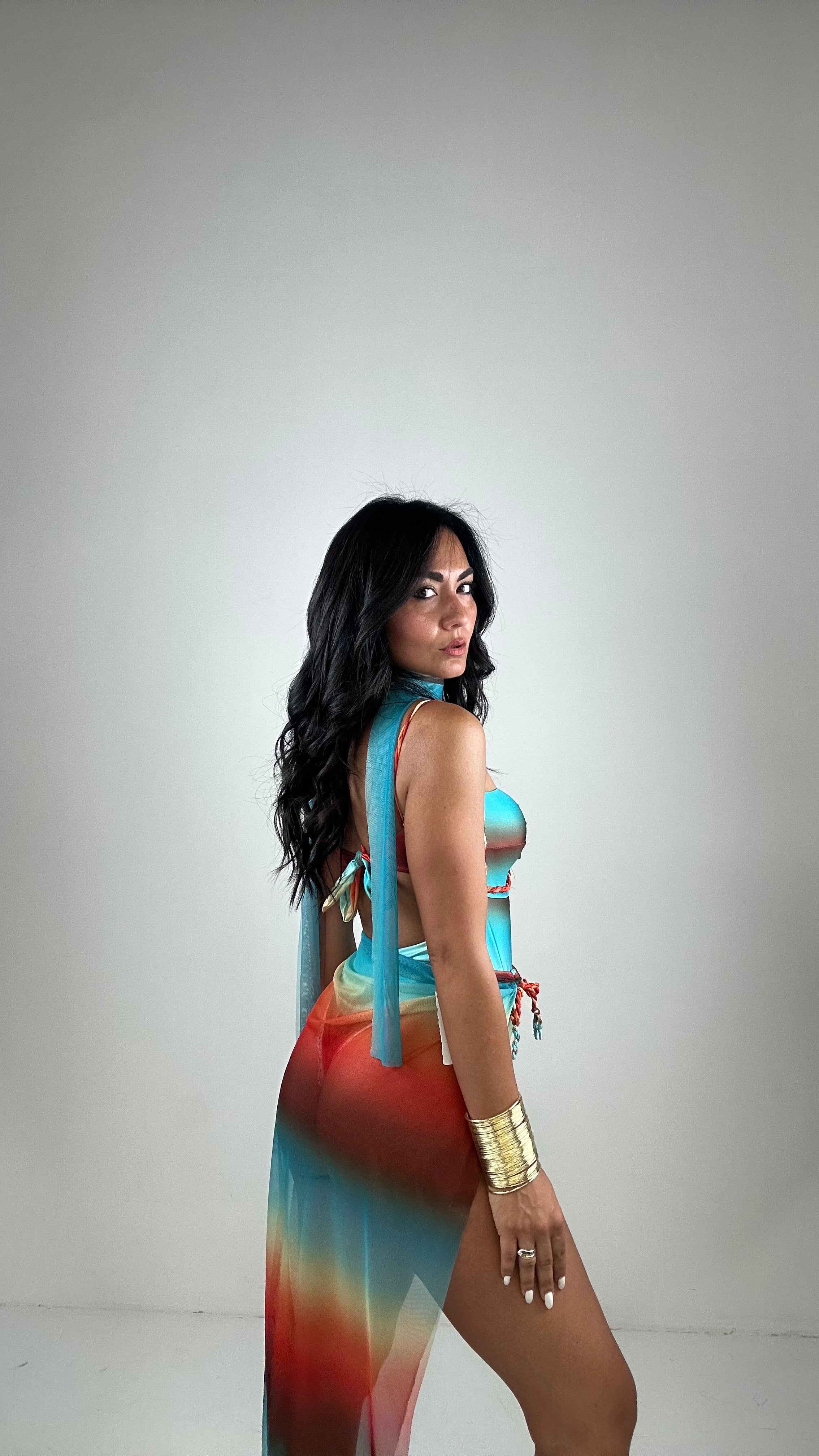 Monokini ARCOBALENO CON PAREO - TIFFANY