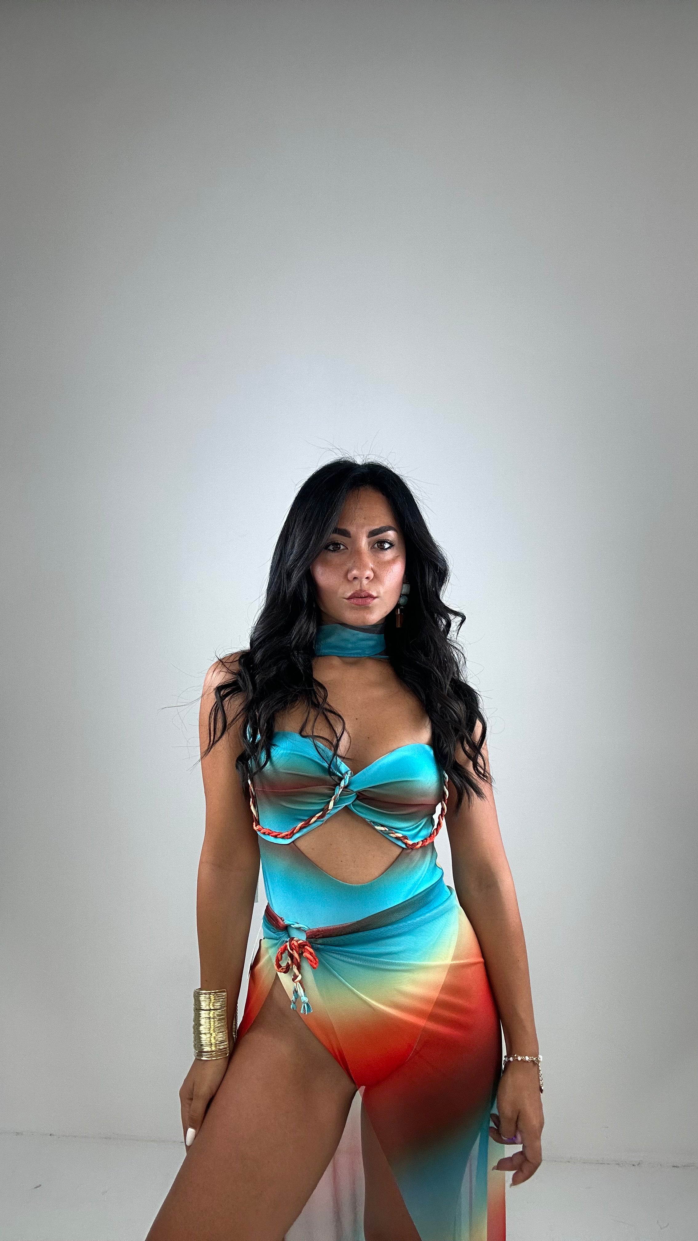 Monokini ARCOBALENO CON PAREO - TIFFANY