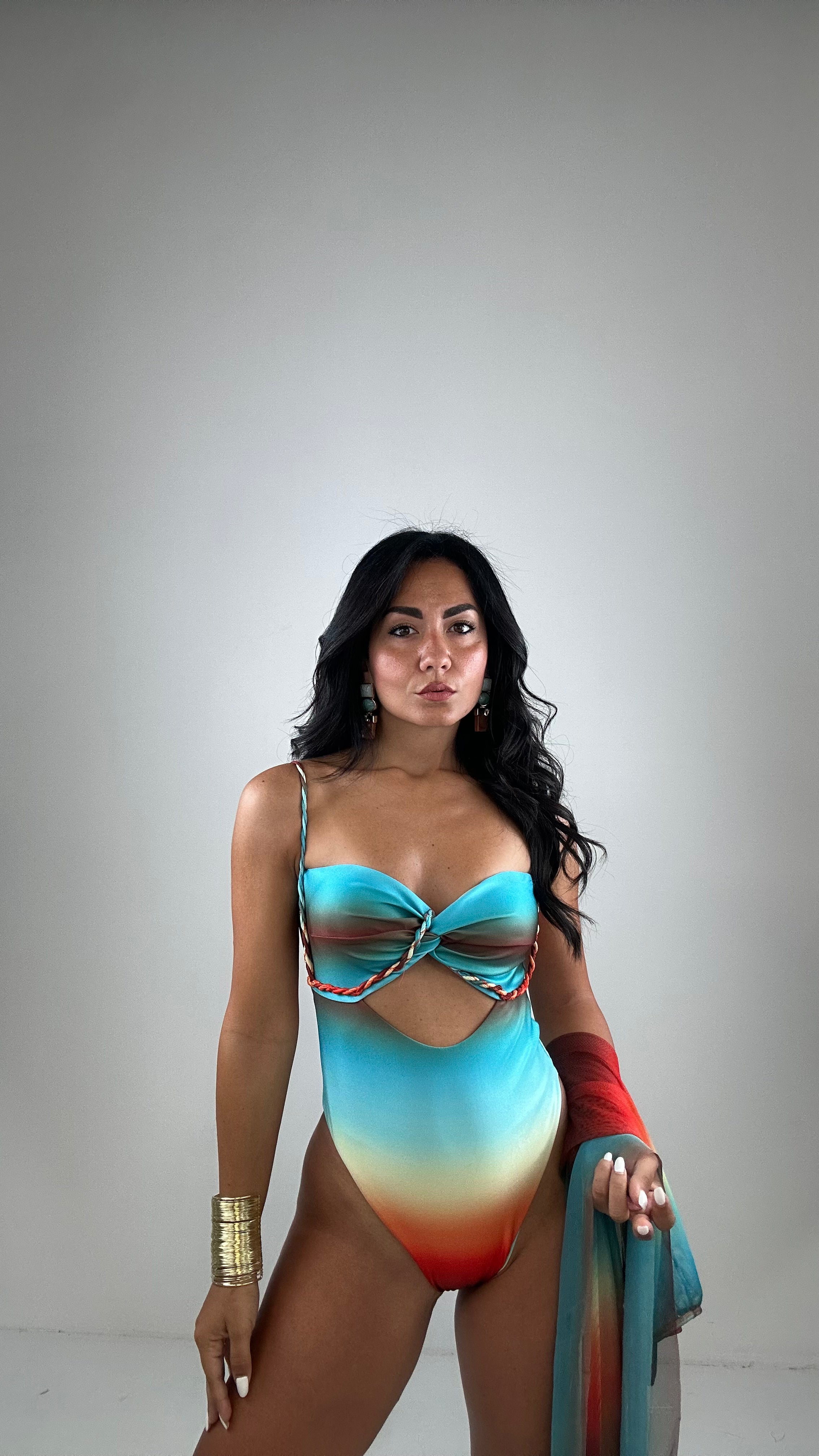 Monokini ARCOBALENO CON PAREO - TIFFANY