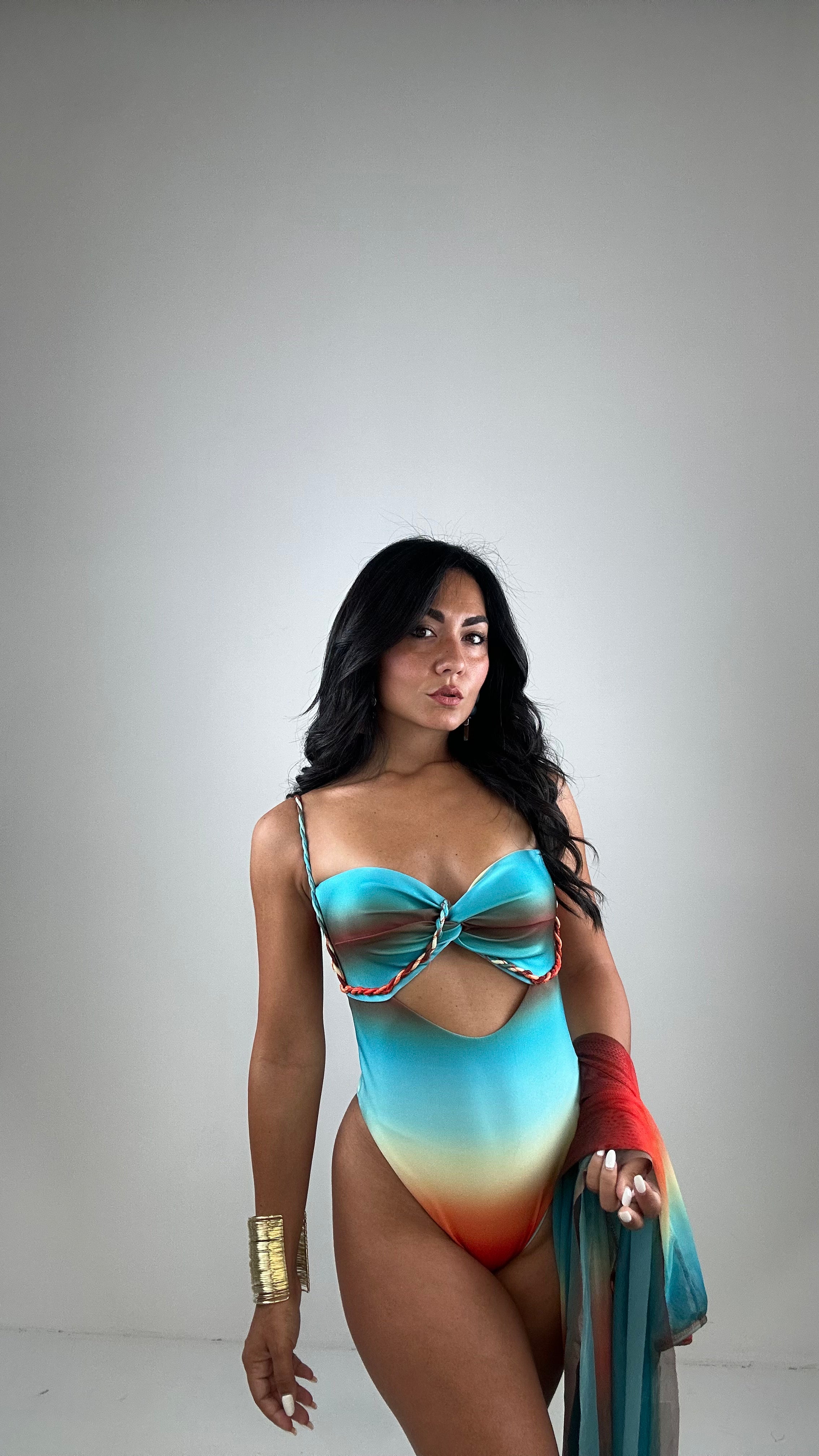 Monokini ARCOBALENO CON PAREO - TIFFANY