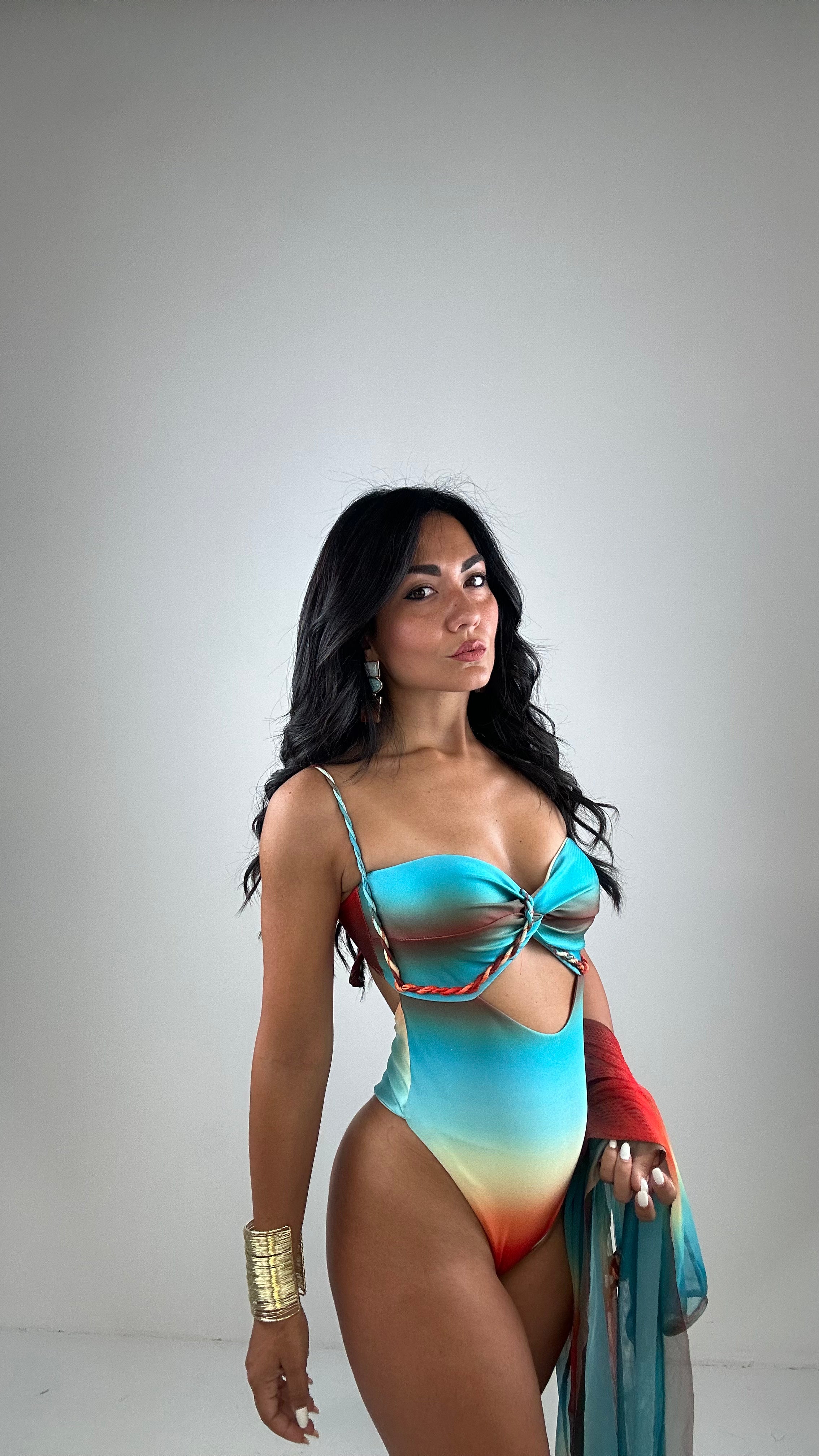 Monokini ARCOBALENO CON PAREO - TIFFANY