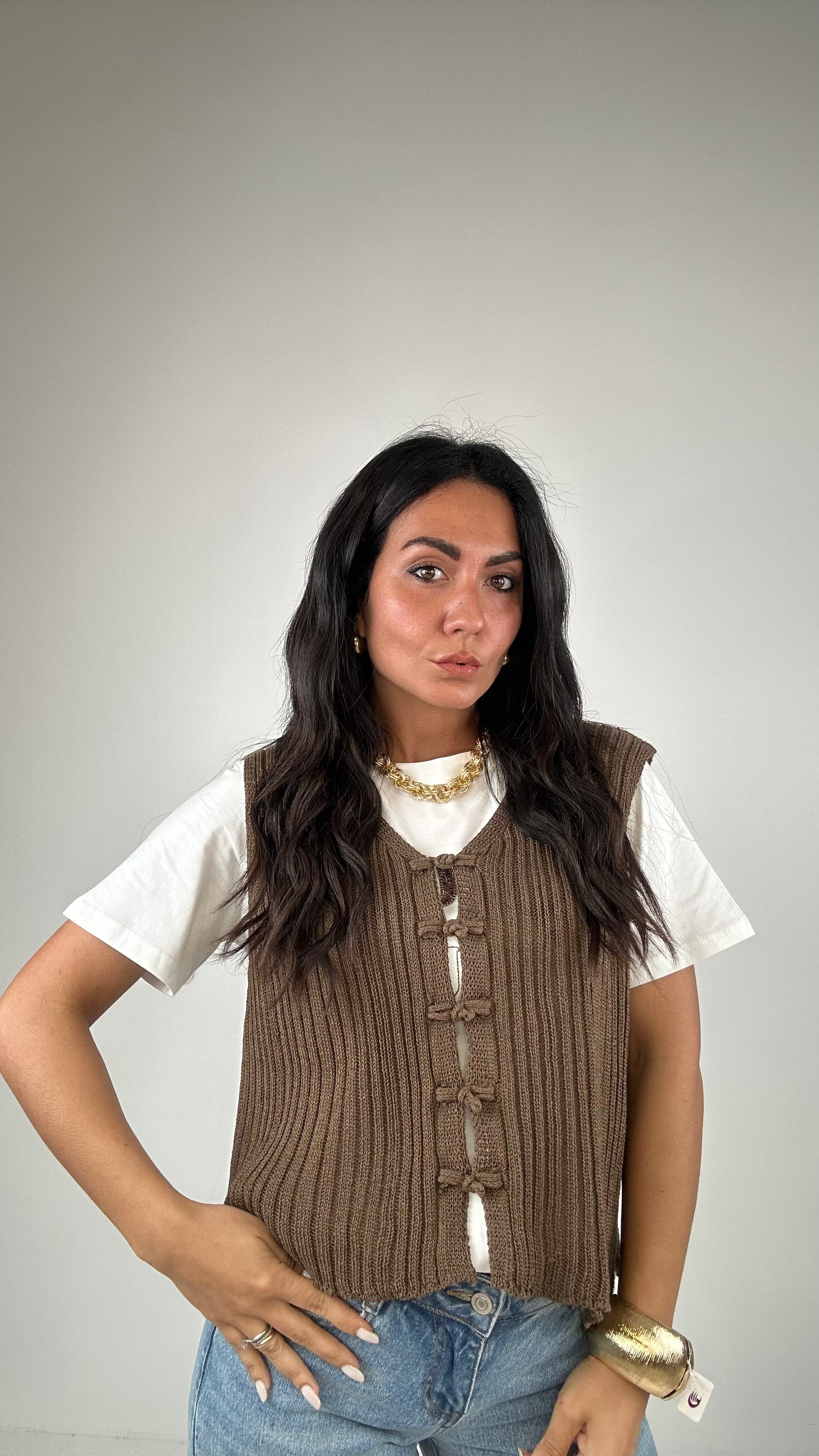 Gilet GIAPON - MARRONE