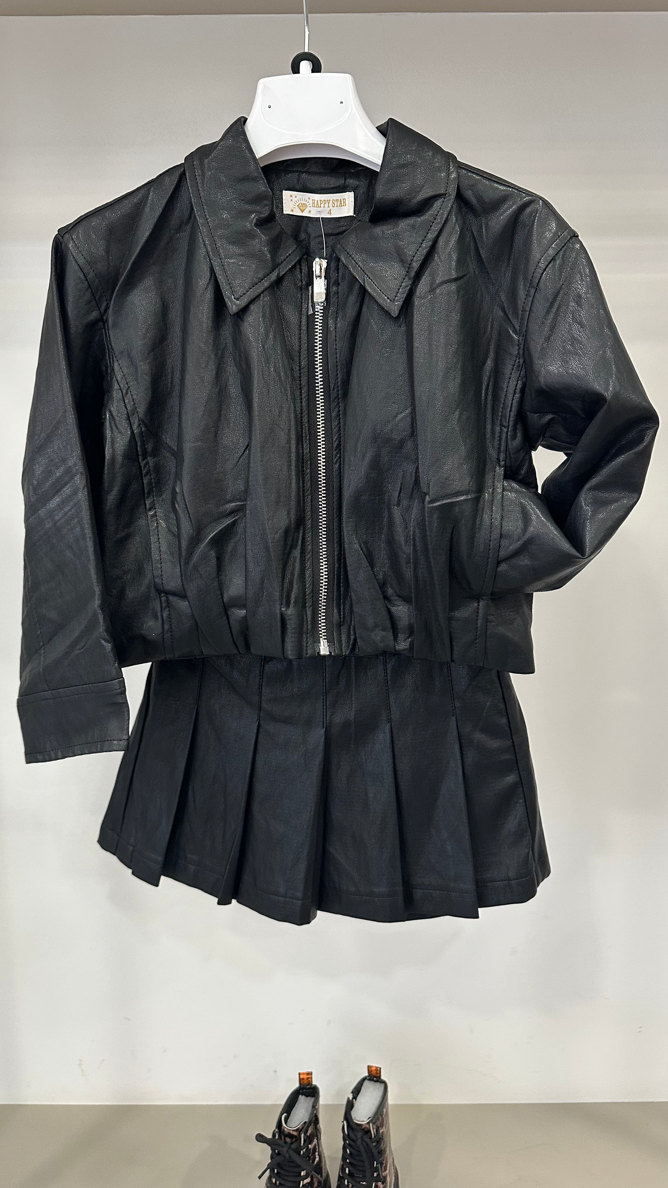 Pantagonna PIEGHE IN PELLE 4-14A - NERO