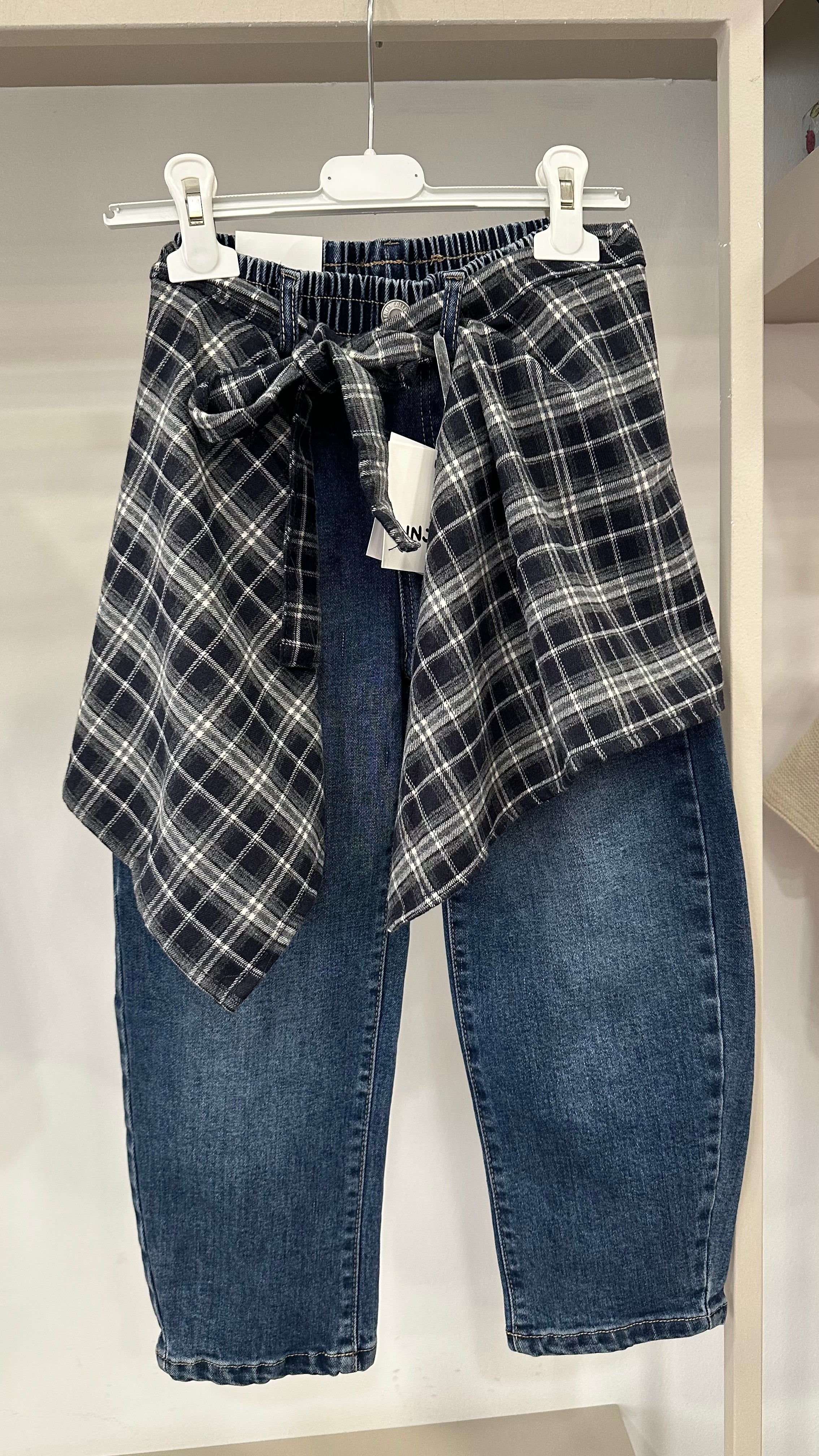 Jeans BALLON CON FOULARD QUADRI 6-16A - JEANS