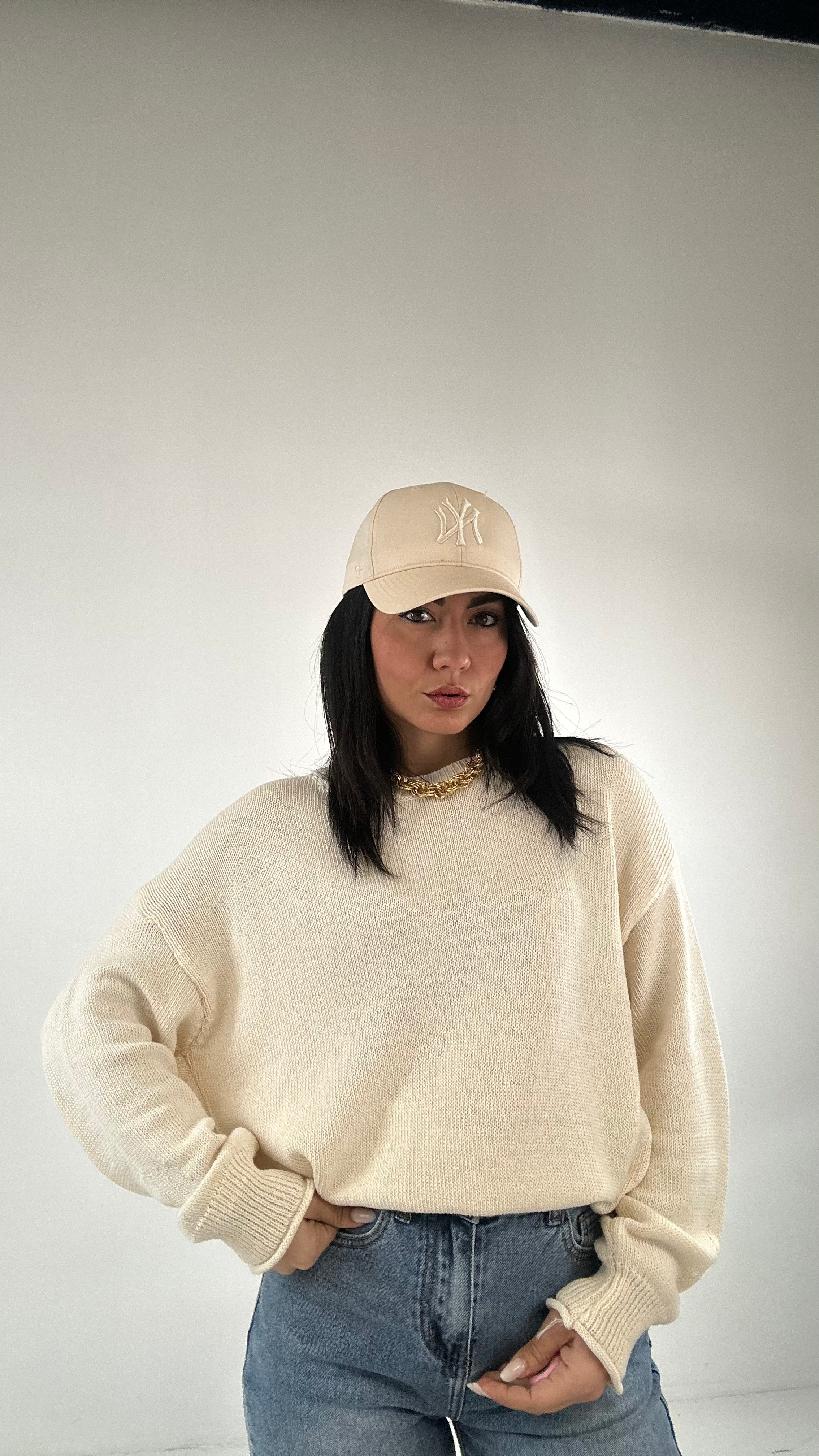 Pull SPRING BASIC - BEIGE