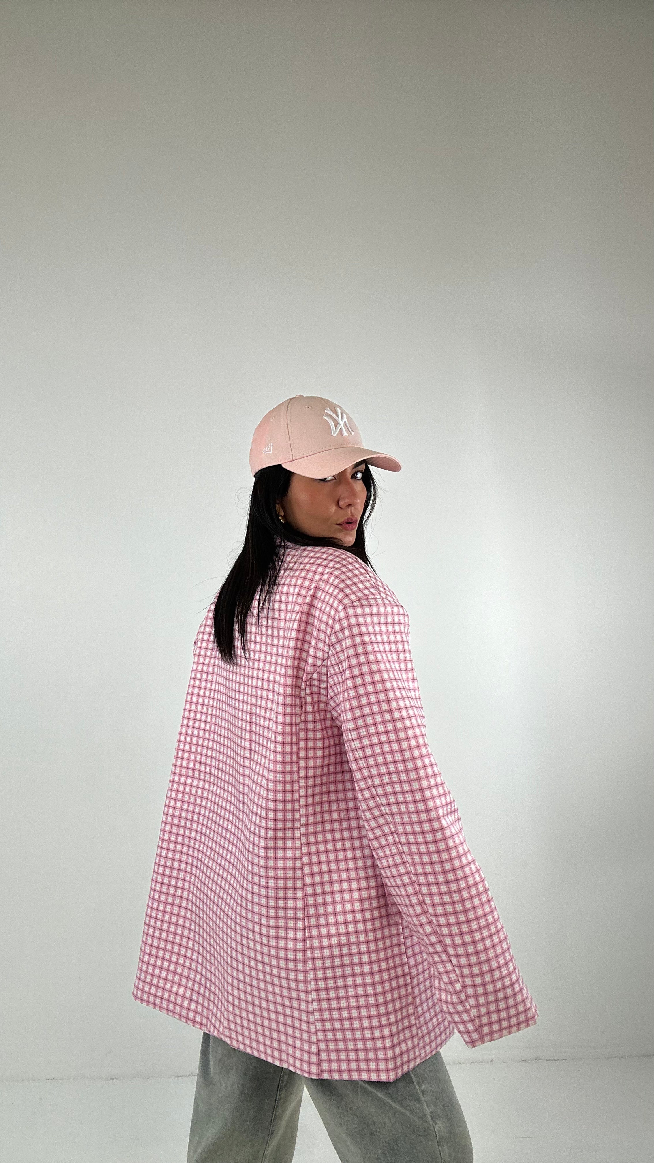 Blazer OVER QUADRETTINI LUX - ROSA