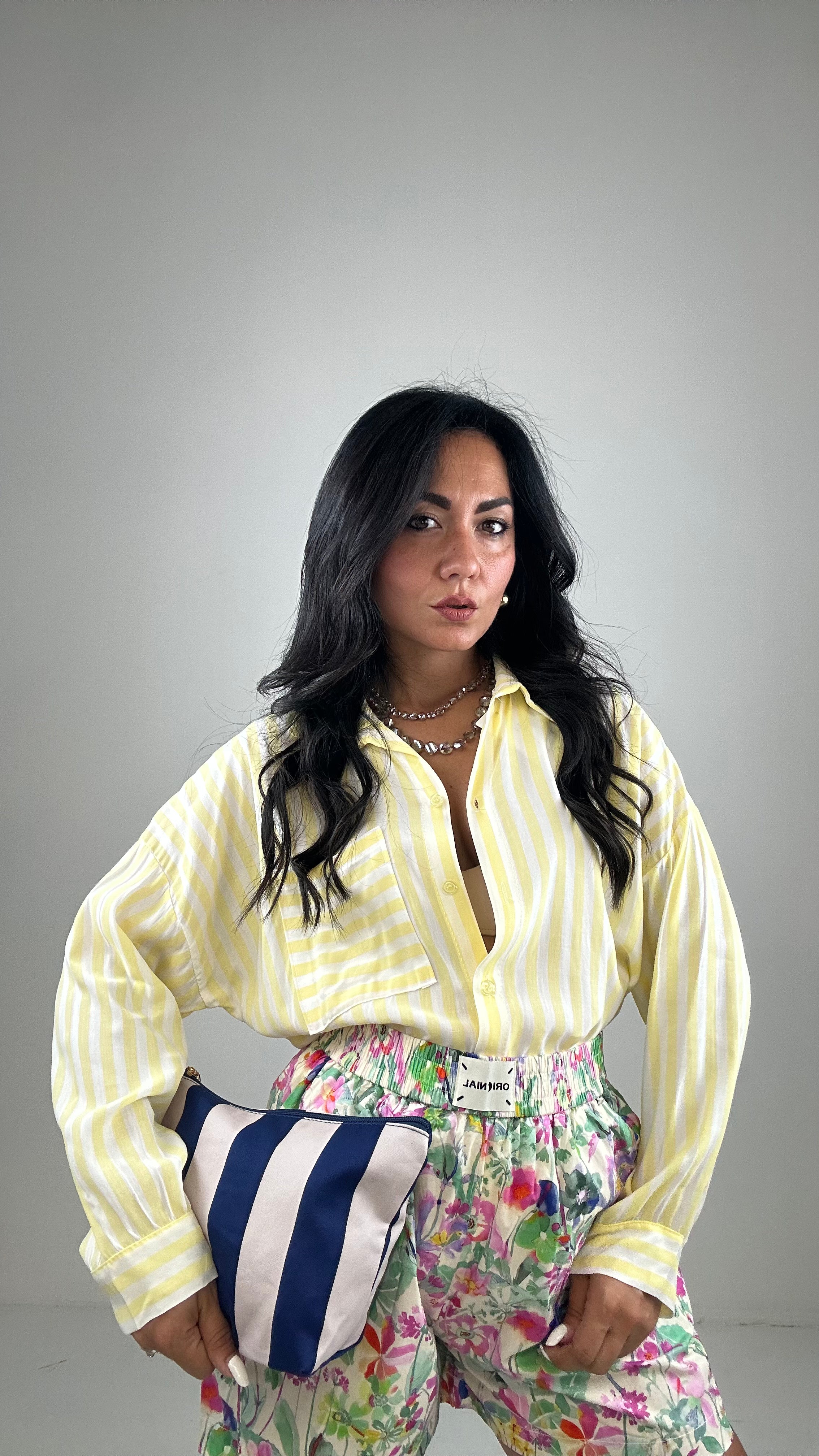 Camicia RIGHE LEGGERA - GIALLO
