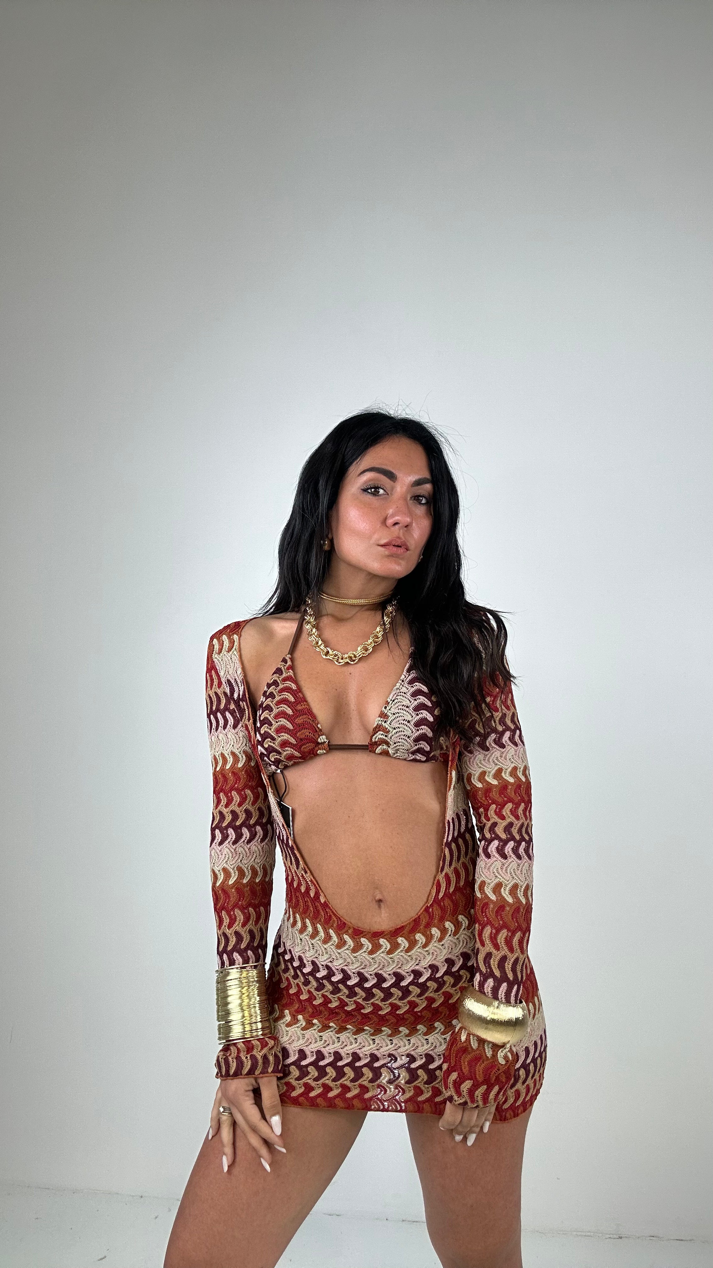 Bikini CON MINIDRESS MISS - COFFEE