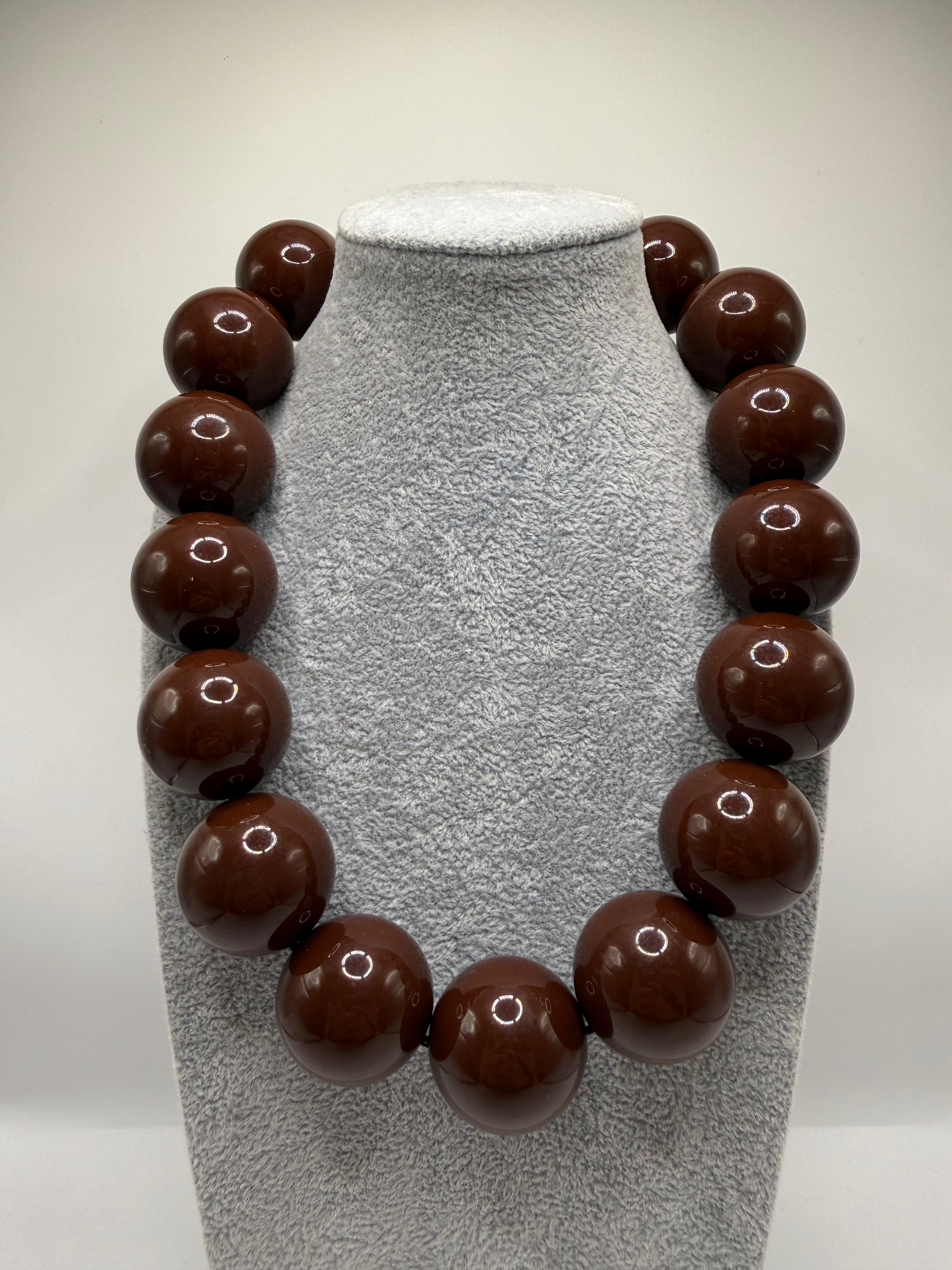 Collana PERLA BIG - MARRONE