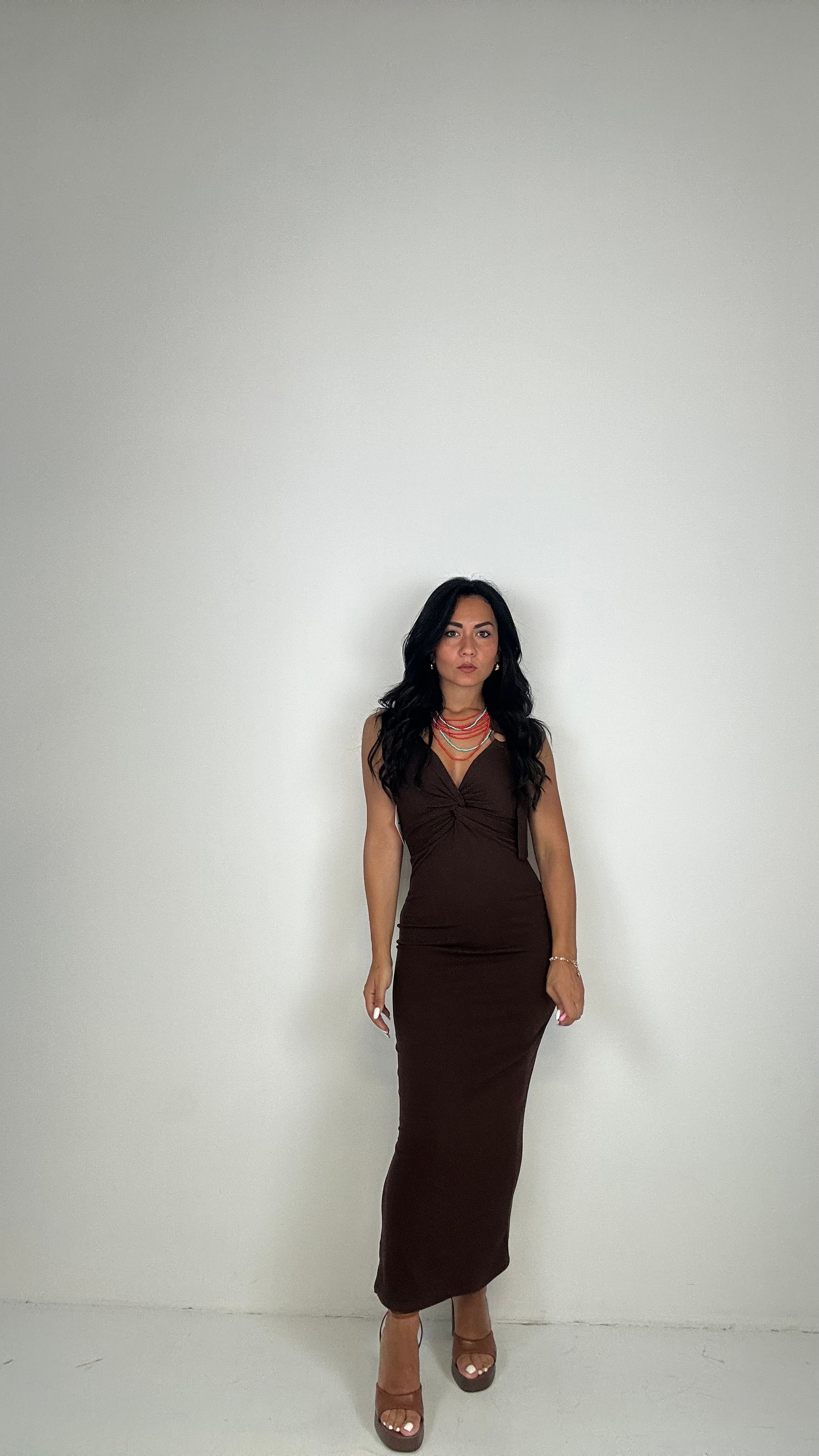 Vestito COSTINE E COPPA - MARRONE
