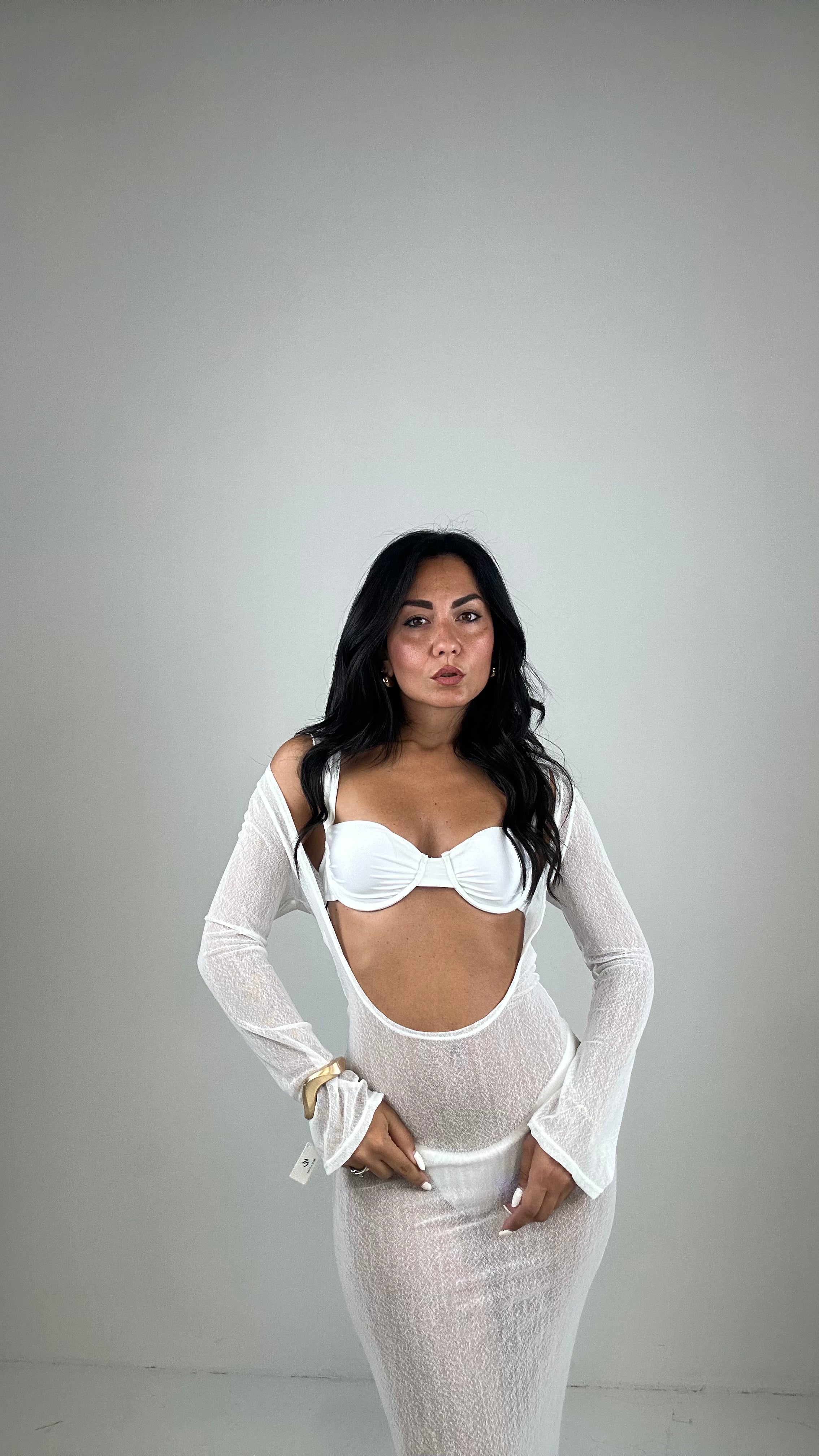 bikini CON COPRI IN VELO - BIANCO