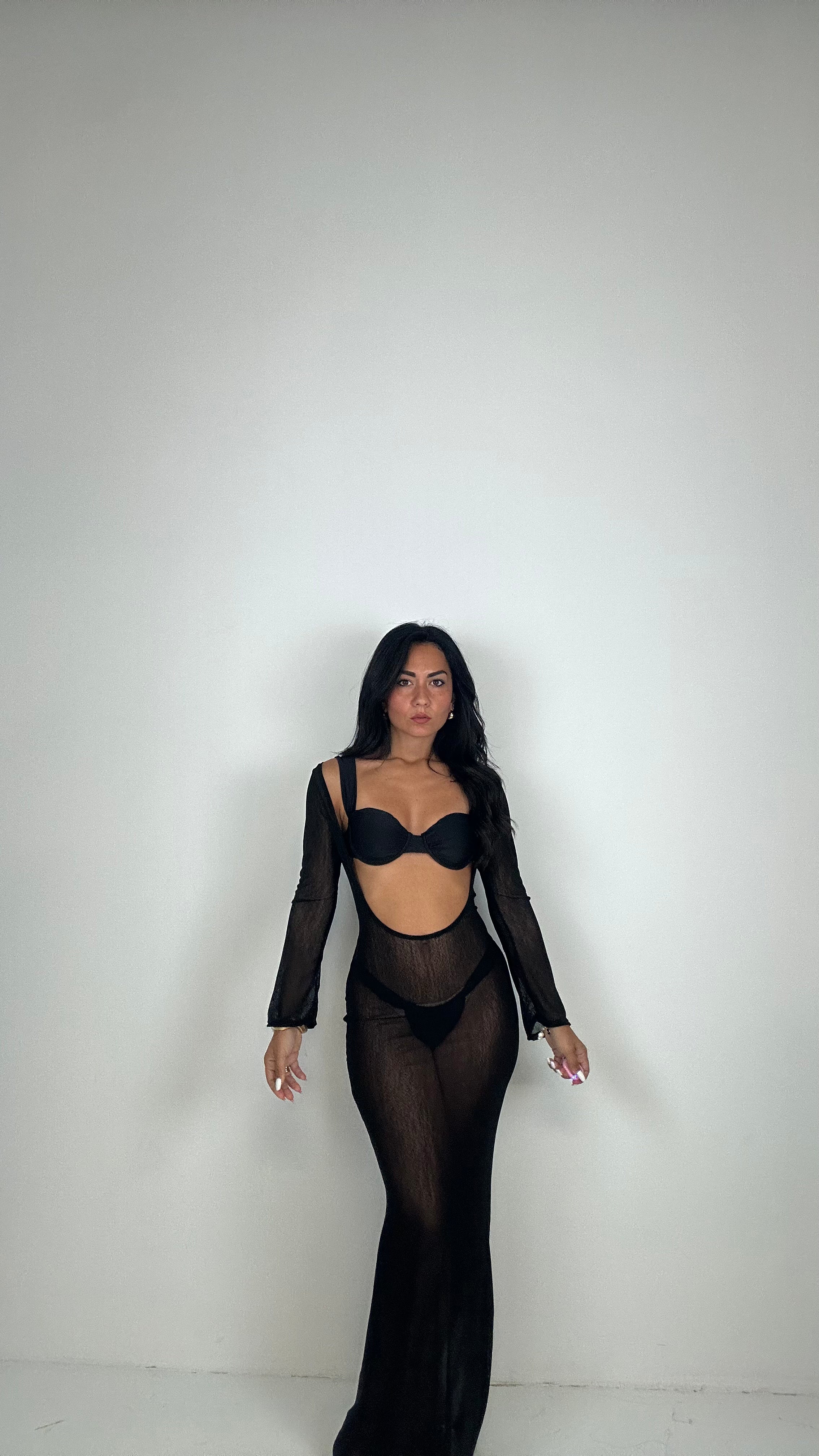bikini CON COPRI IN VELO - NERO