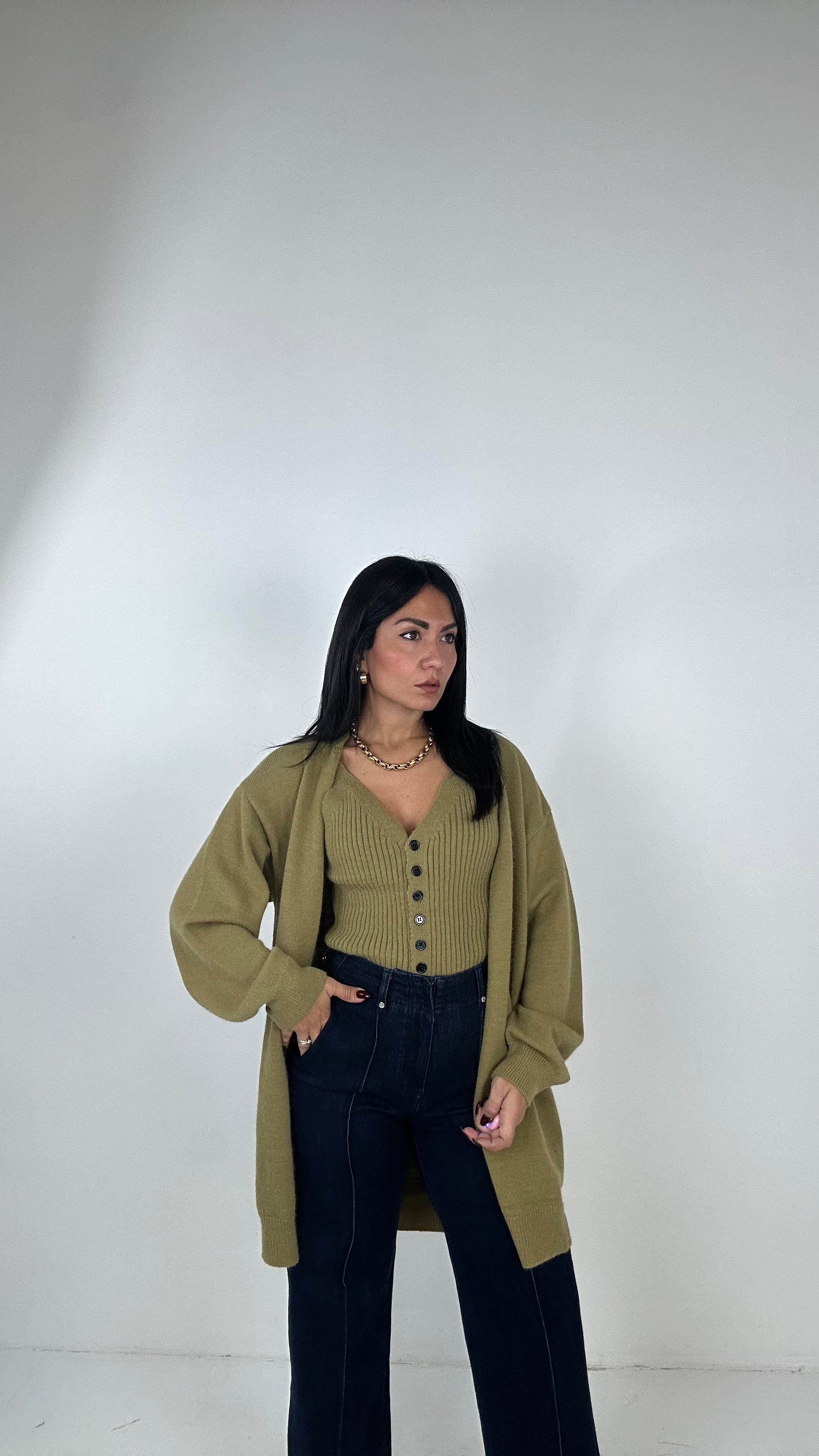 Twinset CARDIGAN E TOP - VERDE