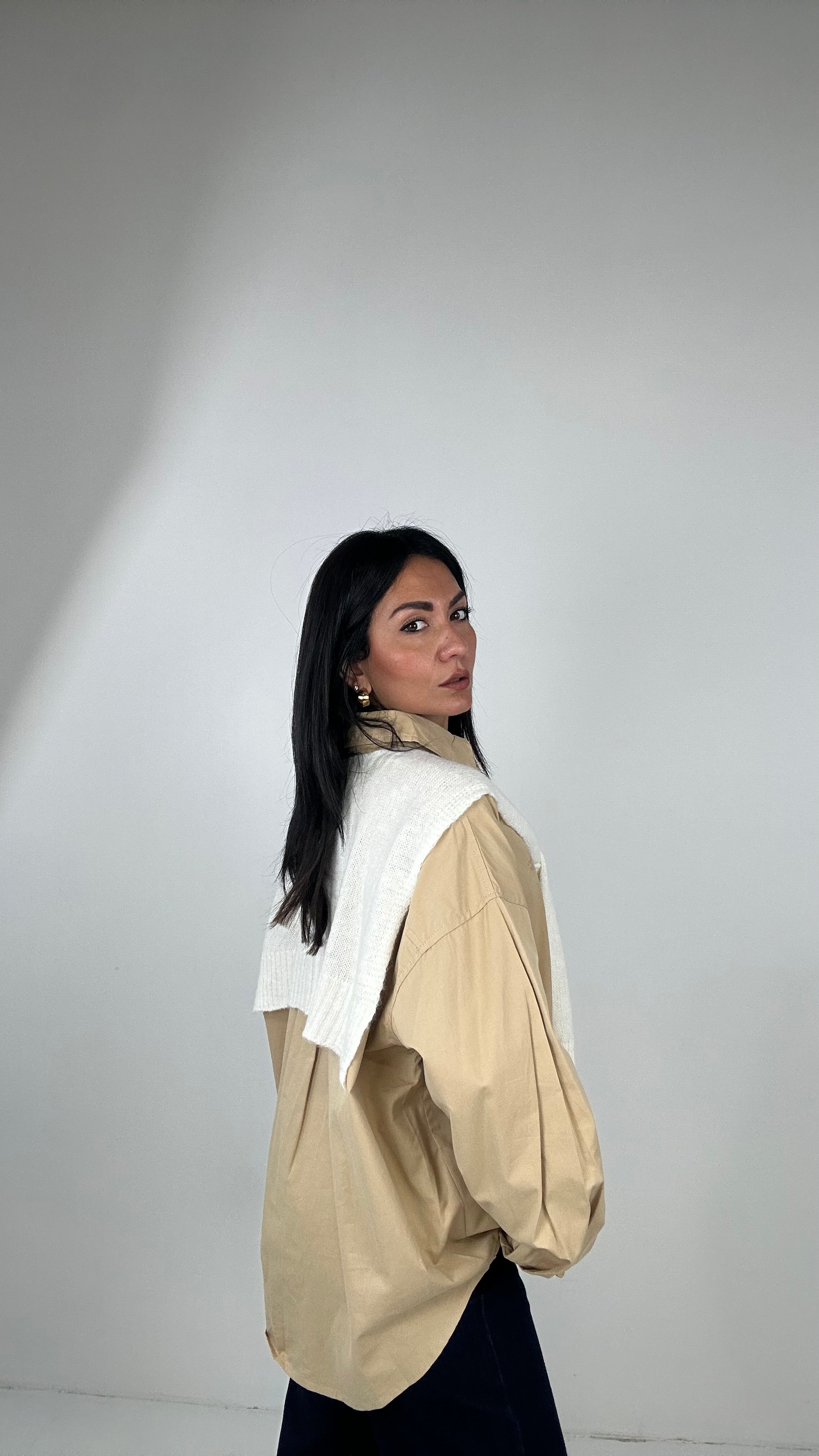 Camicia CON FINTO PULL - BEIGE