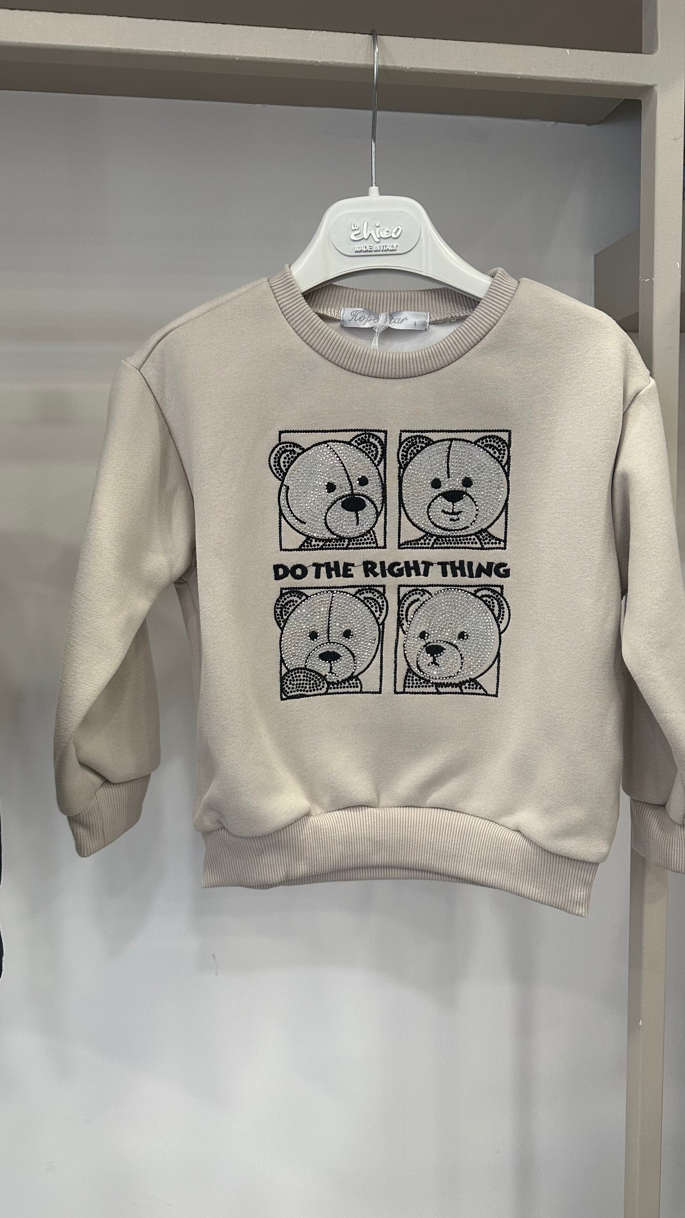 Felpa THING TEDDY 4-14A - BEIGE