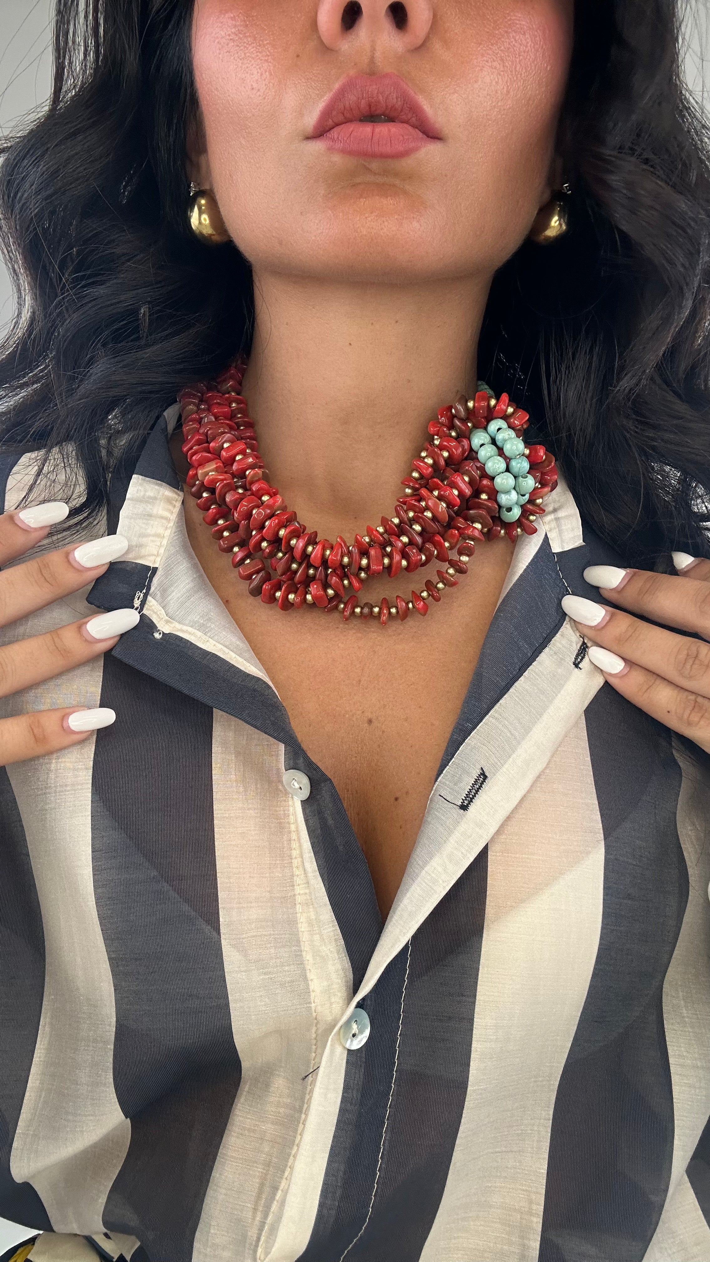 Collana PERLINE NODO - BORDEAUX