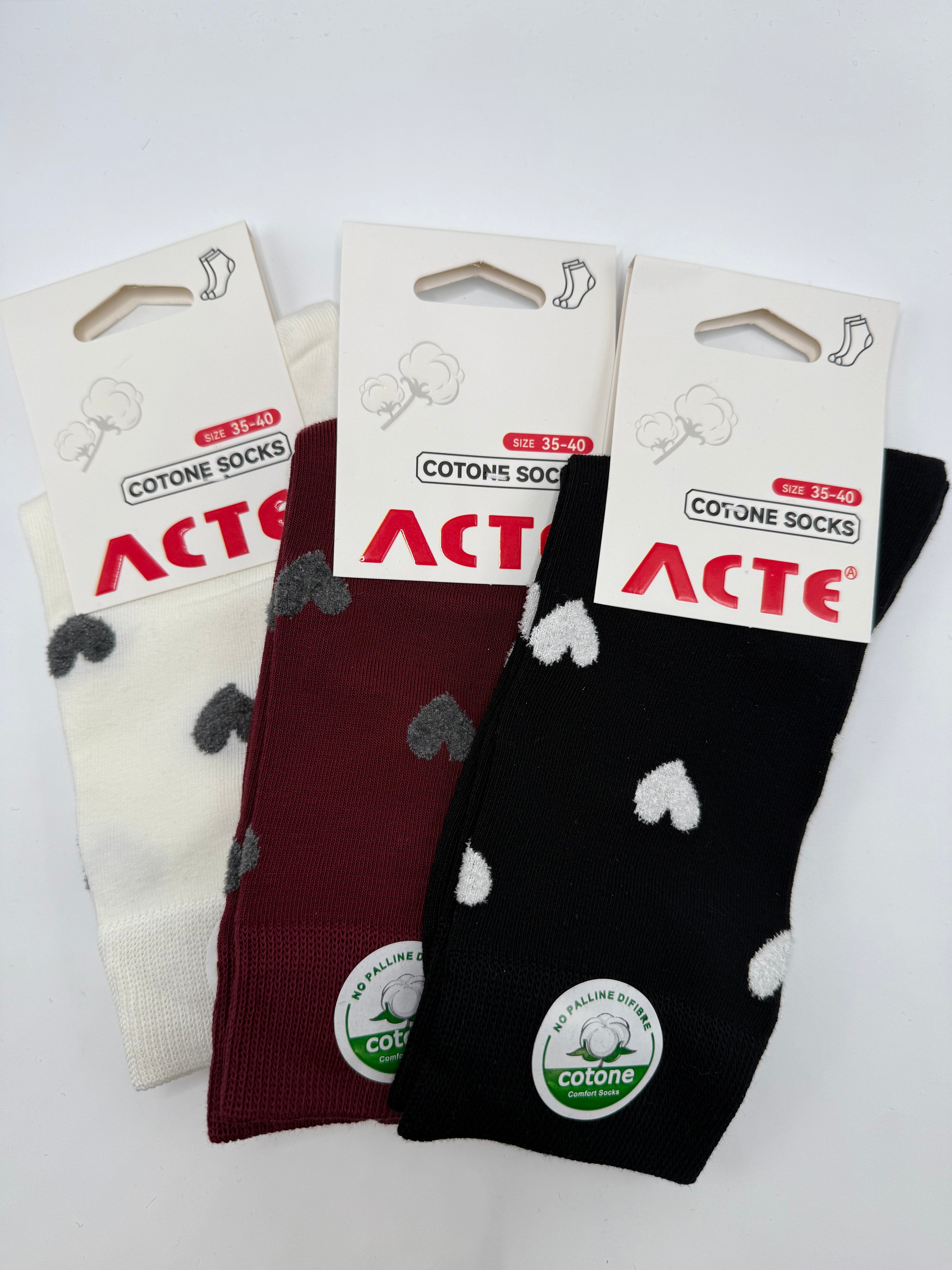 Calze TRIS CUORI - NERO