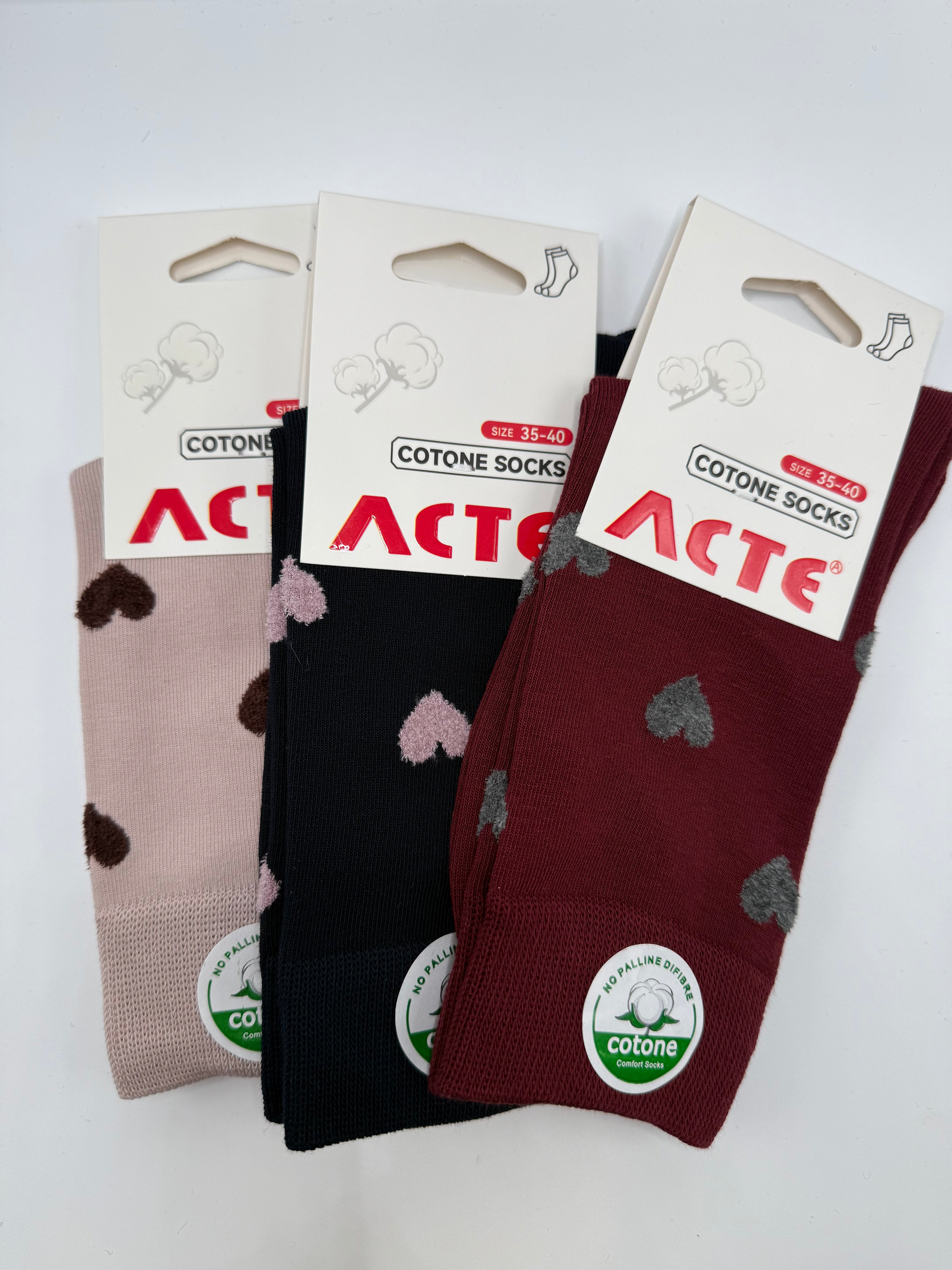 Calze TRIS CUORI - BORDEAUX