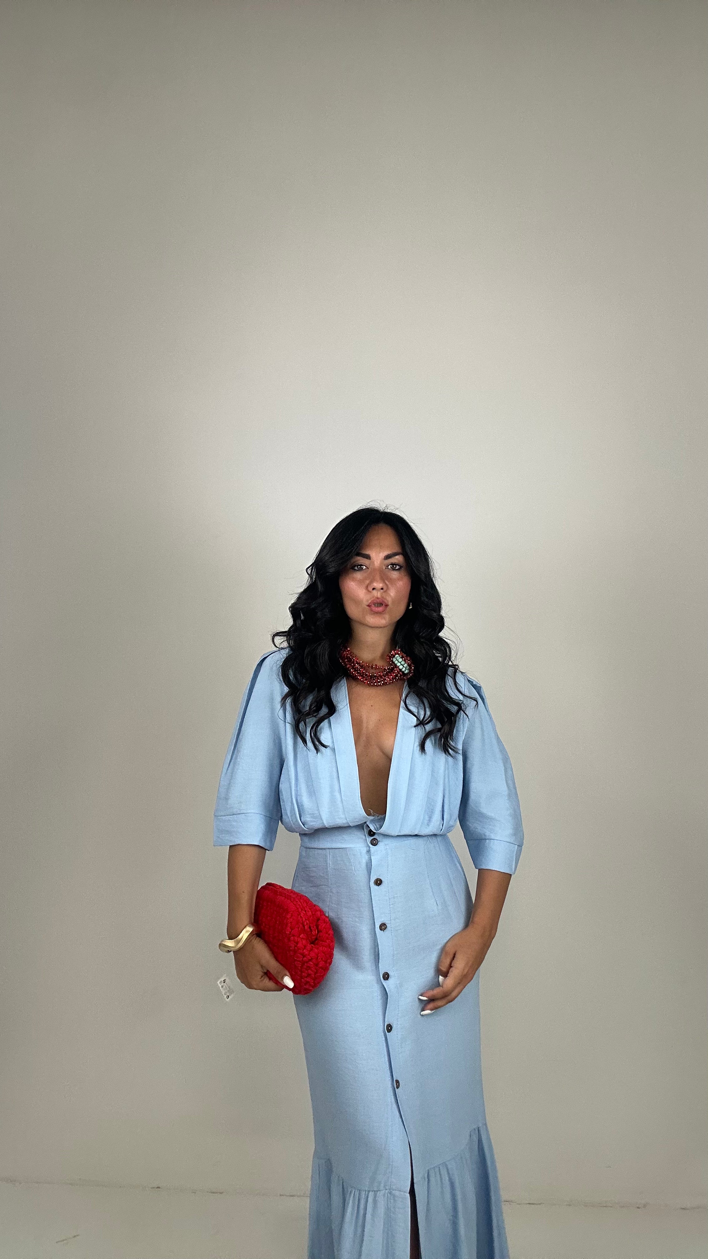 Vestito ANNAGIULIA - CELESTE