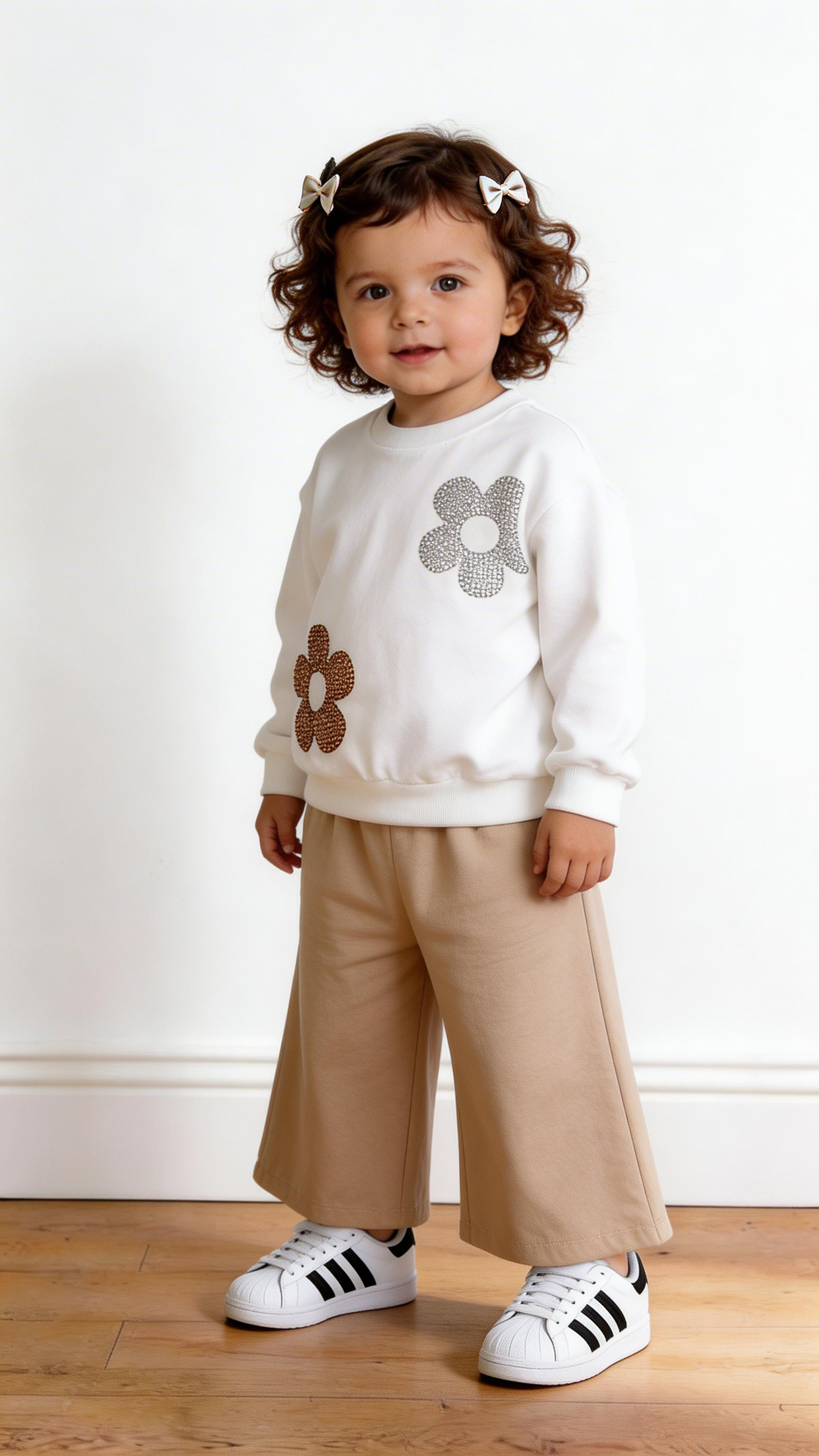 Tuta FIORE STRASS 12-36M - BIANCO