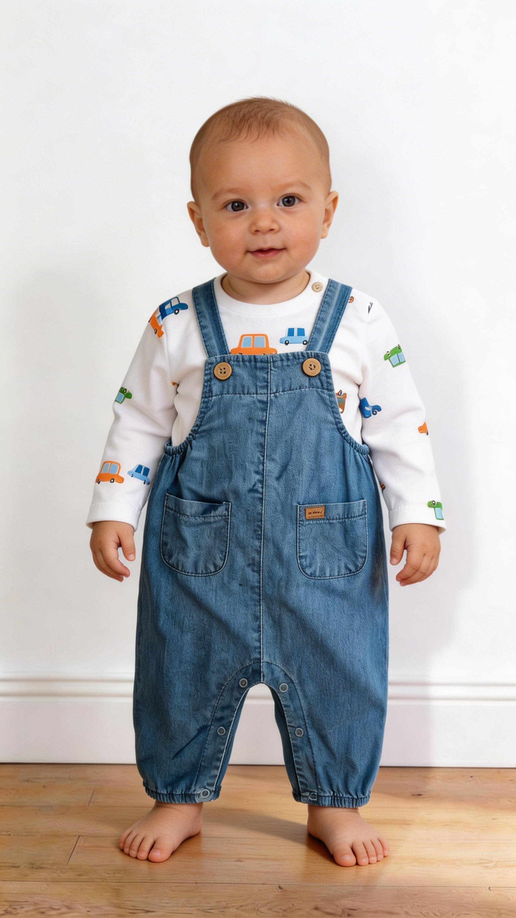 Salopette MACCHININA 3-18M - BIANCO