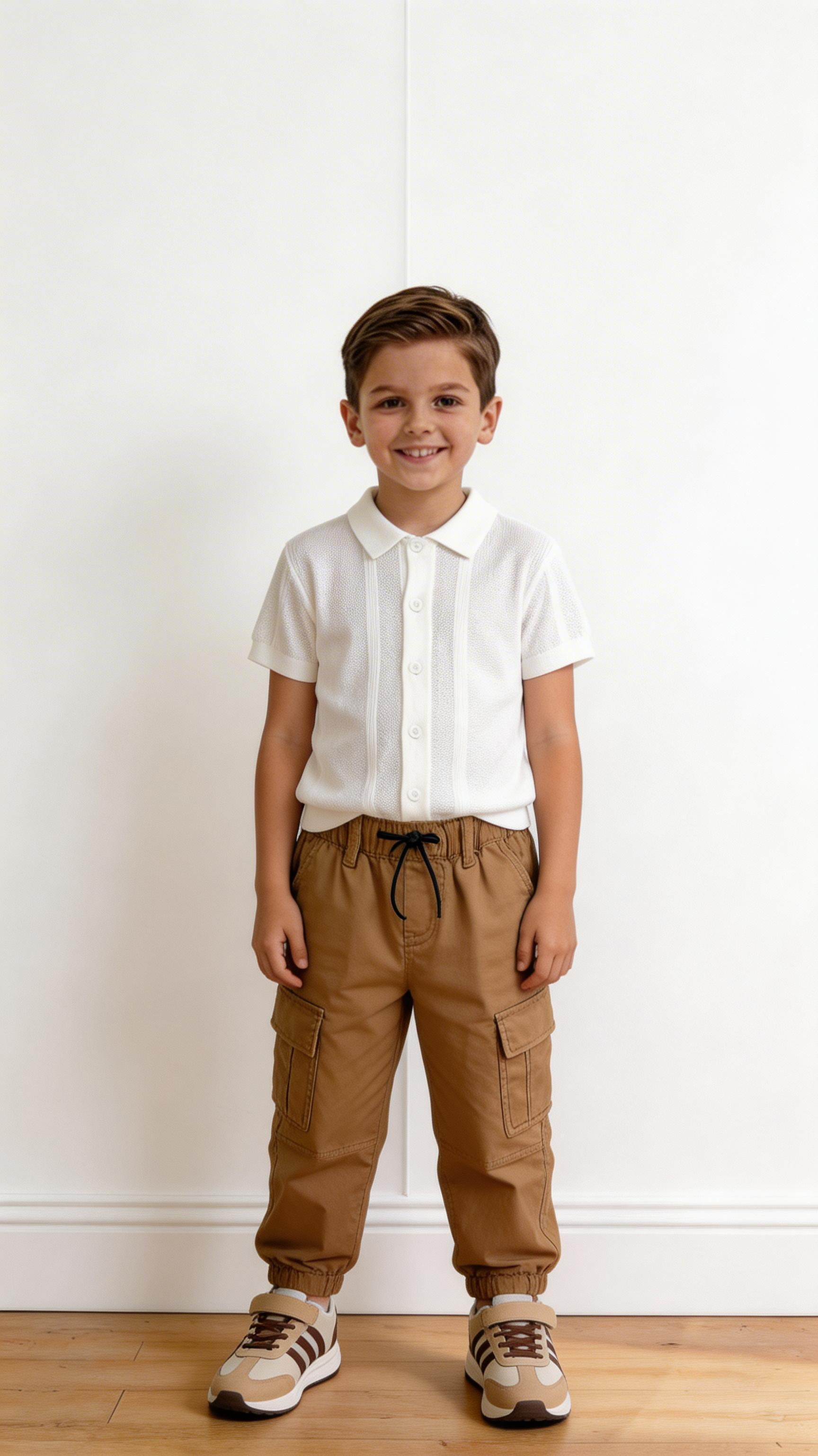 Pantalone CARGO IN COTONE 4-12A - CAMMELLO