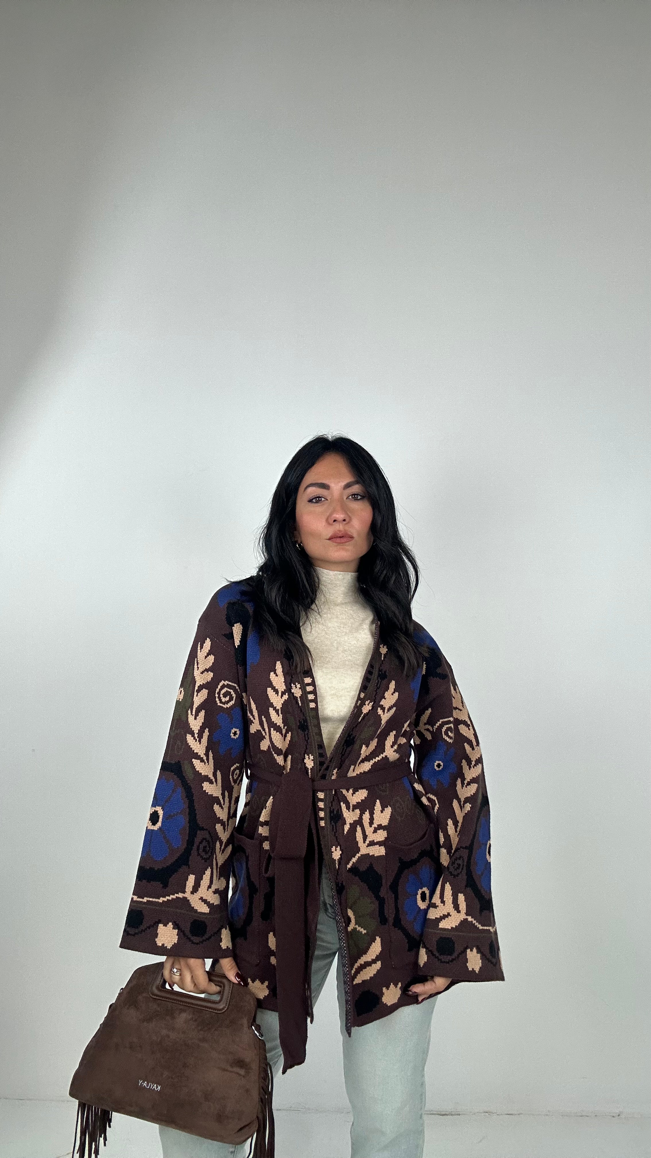 Cardigan INDIA - MARRONE