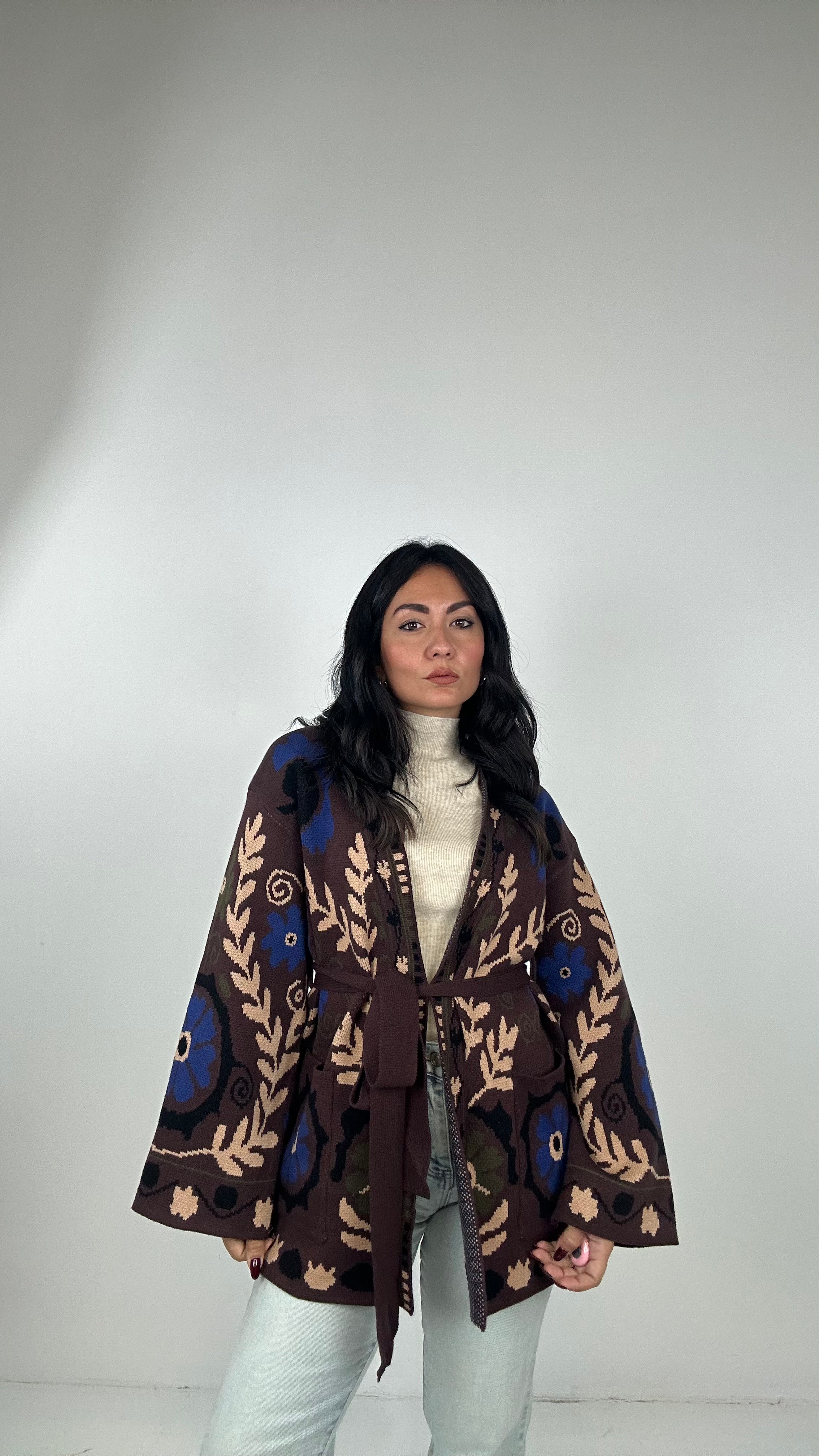 Cardigan INDIA - MARRONE