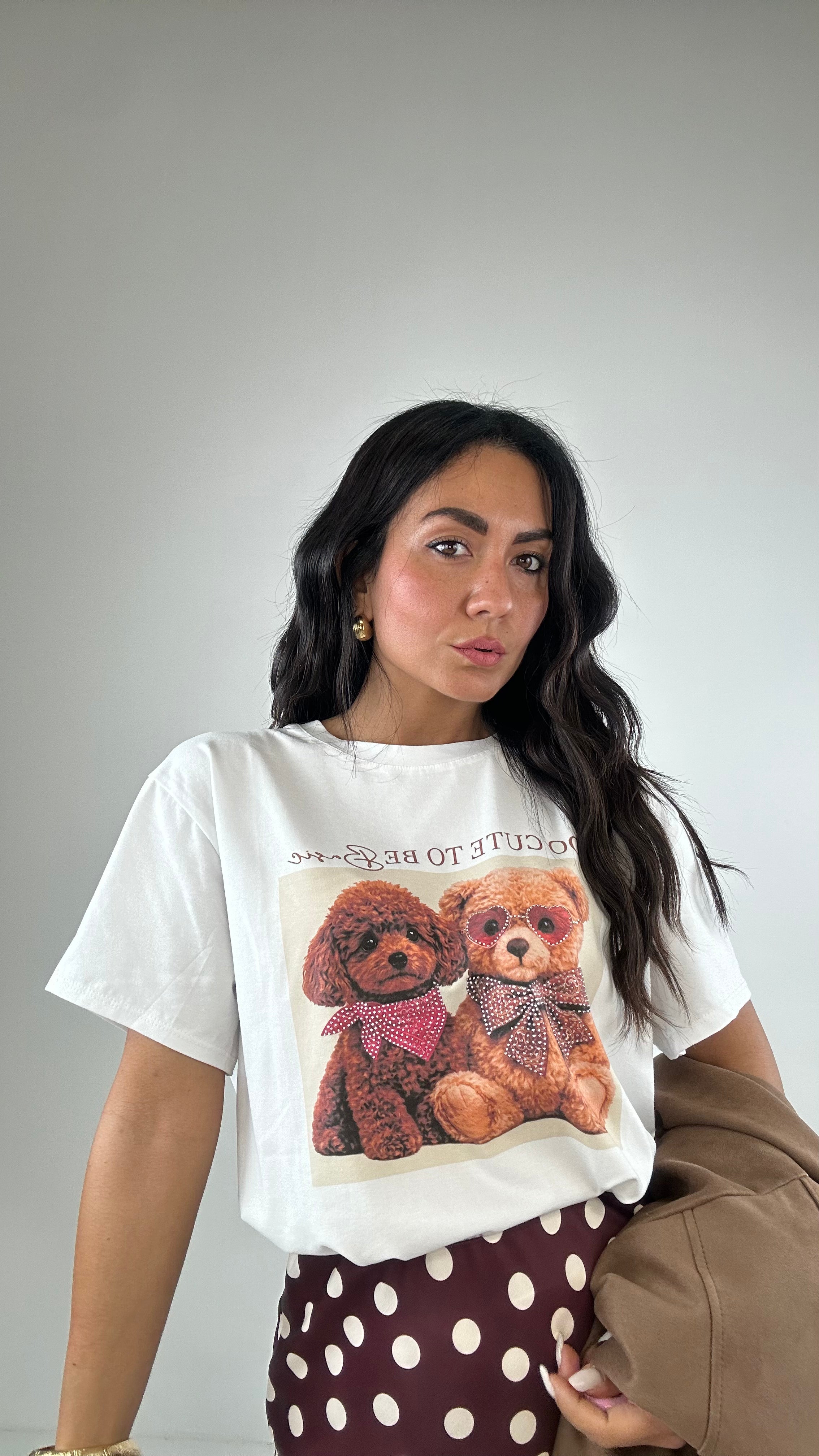 T-shirt TO CUTE TO BE - BIANCO